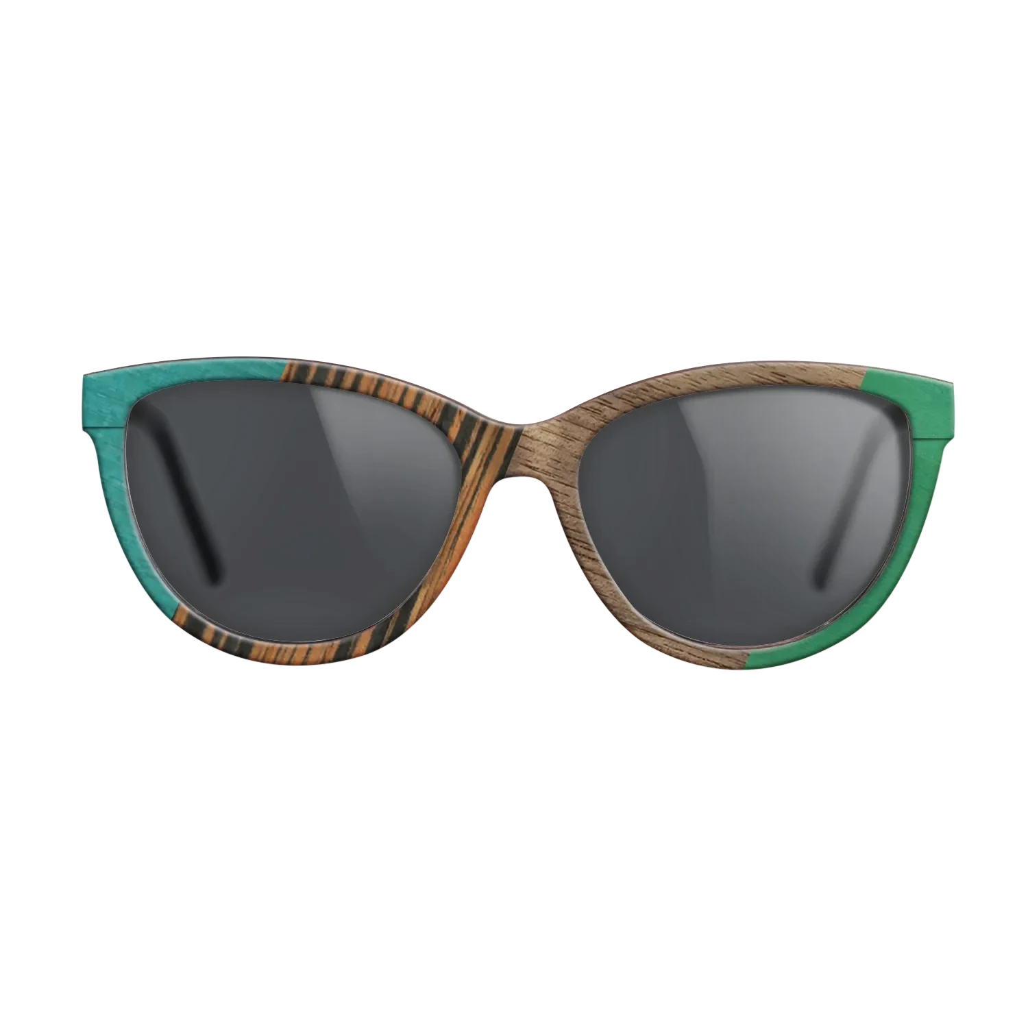 Fumed Oak,Walnut: Straight Grain,Poplar Dyed: Turquoise,Italian Ebony,Poplar Dyed: Green: Angle Cut - The Maiden - Cat - SIRIS wood optic