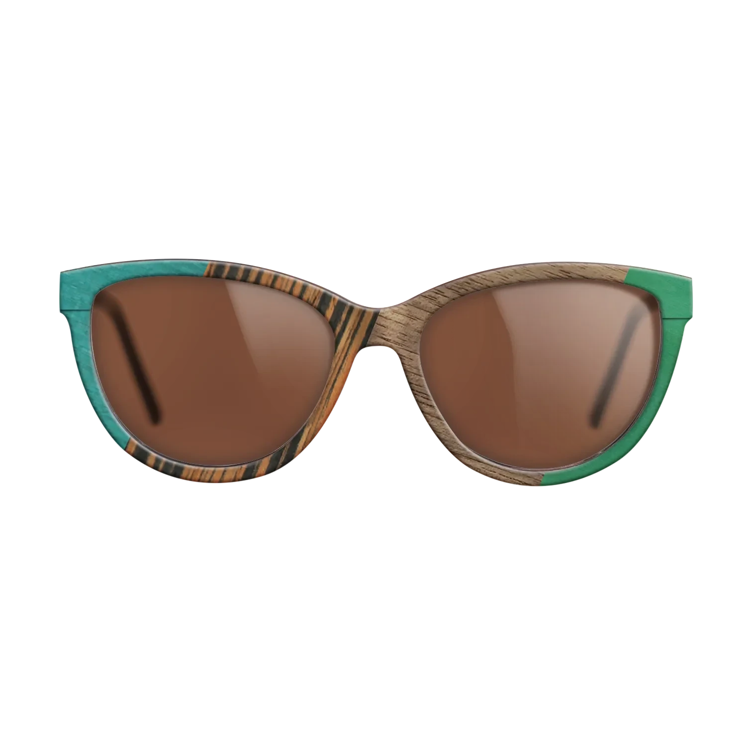 Fumed Oak,Walnut: Straight Grain,Poplar Dyed: Turquoise,Italian Ebony,Poplar Dyed: Green: Angle Cut - The Maiden - Cat - SIRIS wood optic