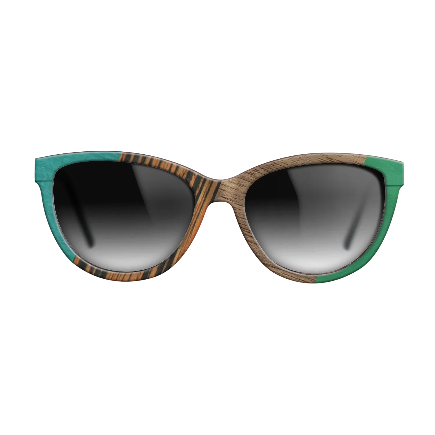Fumed Oak,Walnut: Straight Grain,Poplar Dyed: Turquoise,Italian Ebony,Poplar Dyed: Green: Angle Cut - The Maiden - Cat - SIRIS wood optic