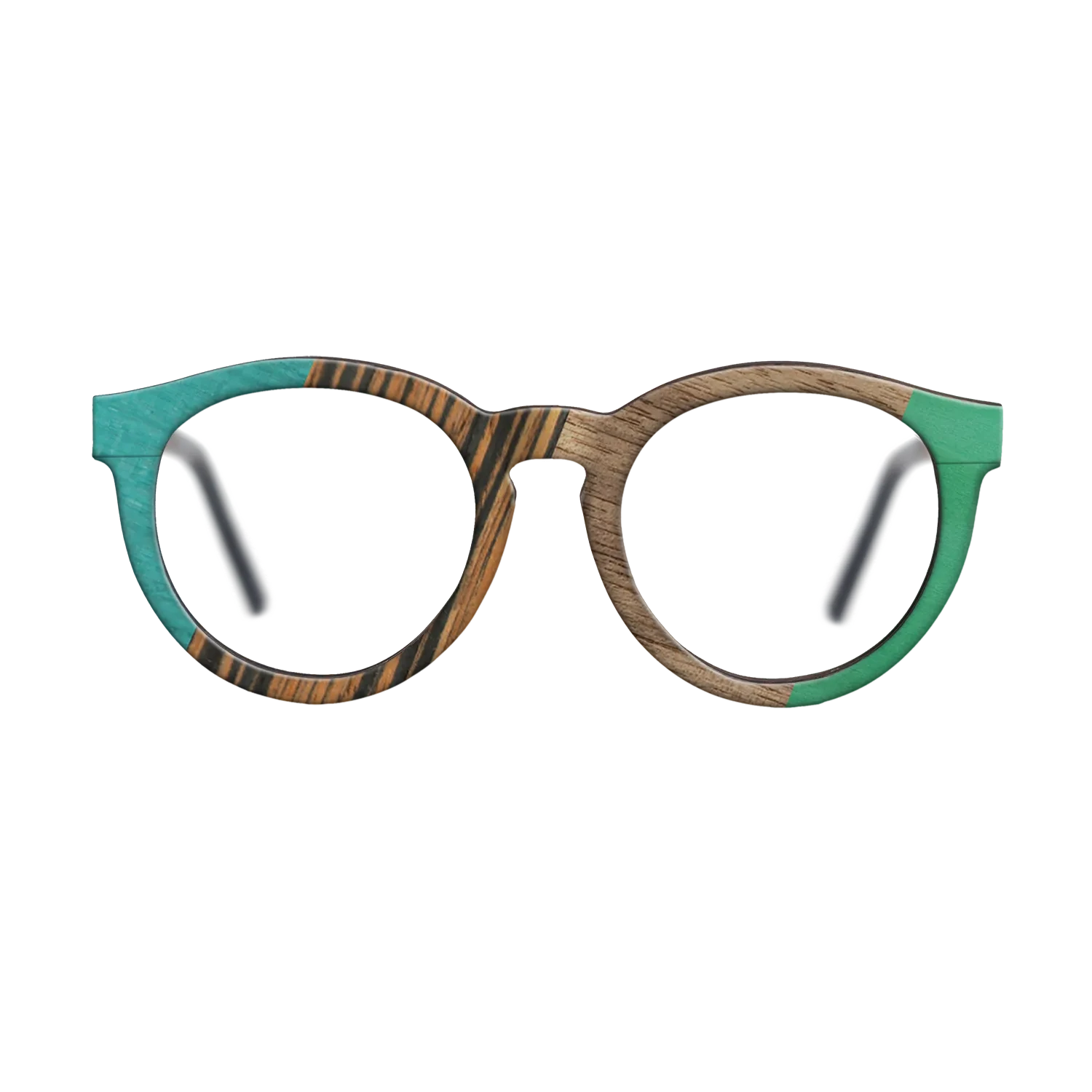 Fumed Oak,Walnut: Straight Grain,Poplar Dyed: Turquoise,Italian Ebony,Poplar Dyed: Green: Angle Cut - The Rebel - Round - SIRIS wood optic