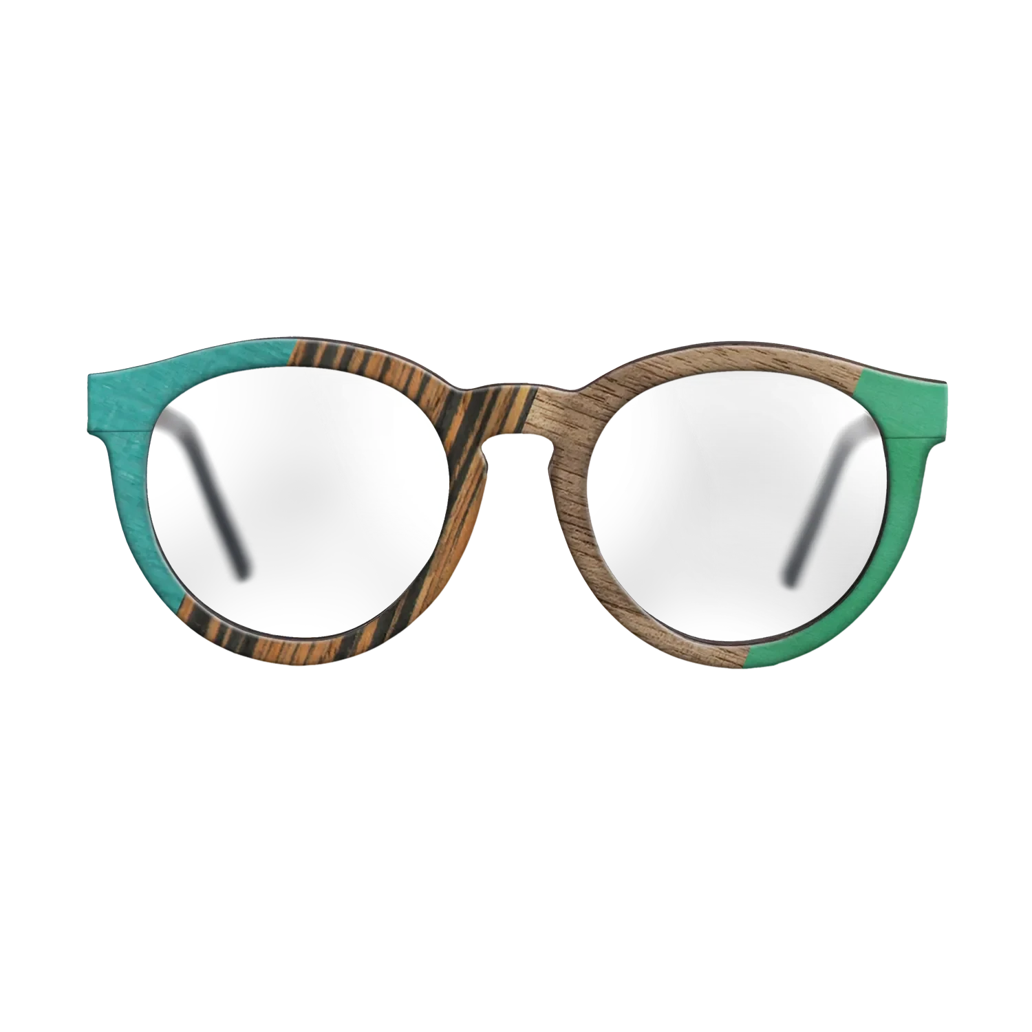 Fumed Oak,Walnut: Straight Grain,Poplar Dyed: Turquoise,Italian Ebony,Poplar Dyed: Green: Angle Cut - The Rebel - Round - SIRIS wood optic