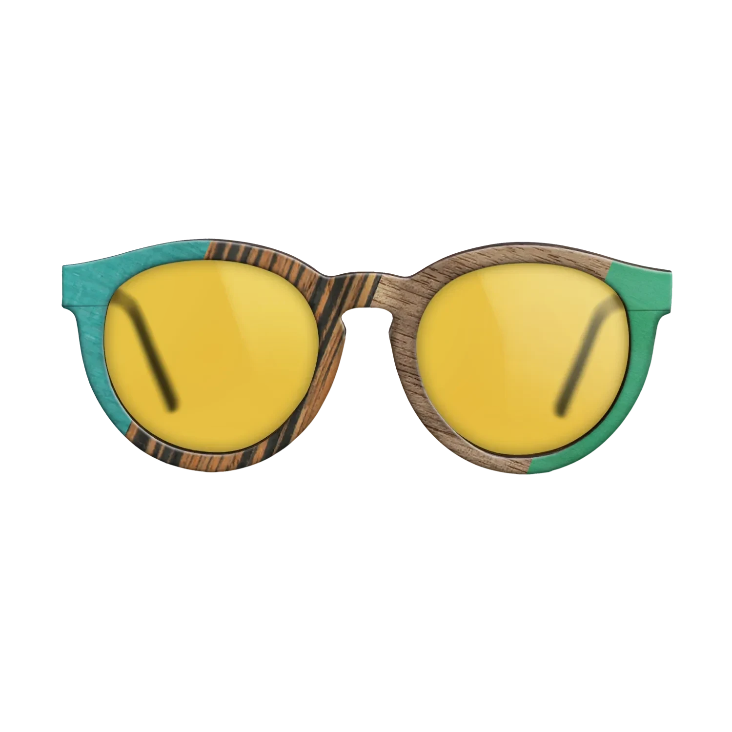 Fumed Oak,Walnut: Straight Grain,Poplar Dyed: Turquoise,Italian Ebony,Poplar Dyed: Green: Angle Cut - The Rebel - Round - SIRIS wood optic