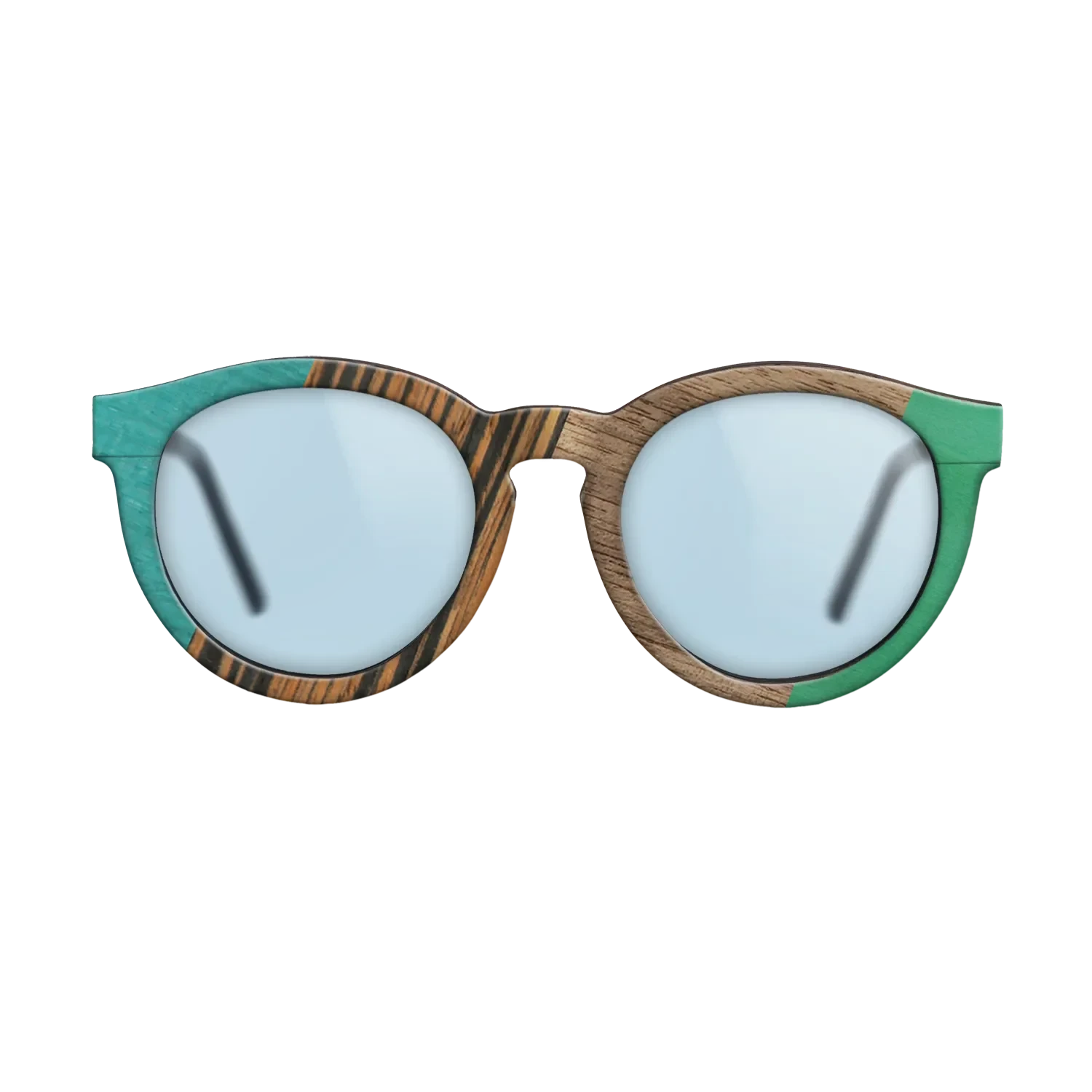 Fumed Oak,Walnut: Straight Grain,Poplar Dyed: Turquoise,Italian Ebony,Poplar Dyed: Green: Angle Cut - The Rebel - Round - SIRIS wood optic