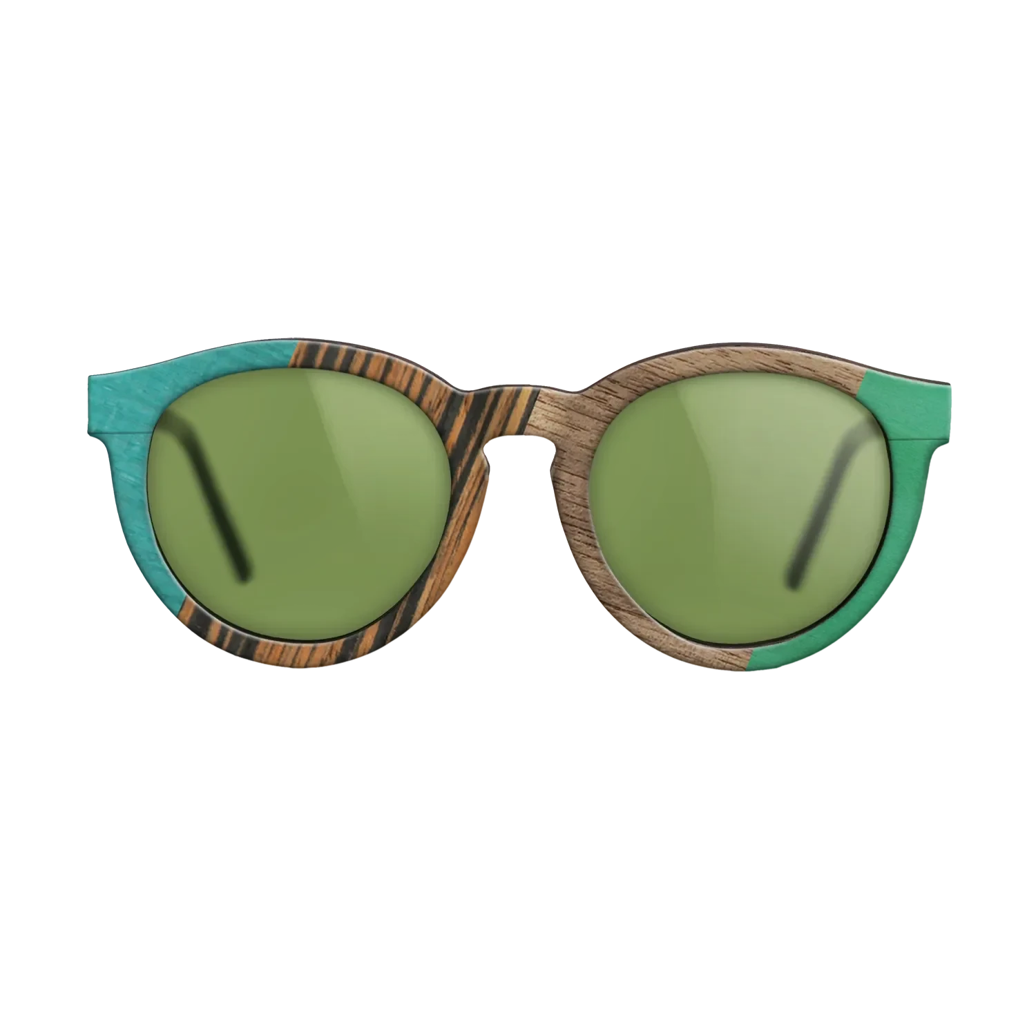 Fumed Oak,Walnut: Straight Grain,Poplar Dyed: Turquoise,Italian Ebony,Poplar Dyed: Green: Angle Cut - The Rebel - Round - SIRIS wood optic
