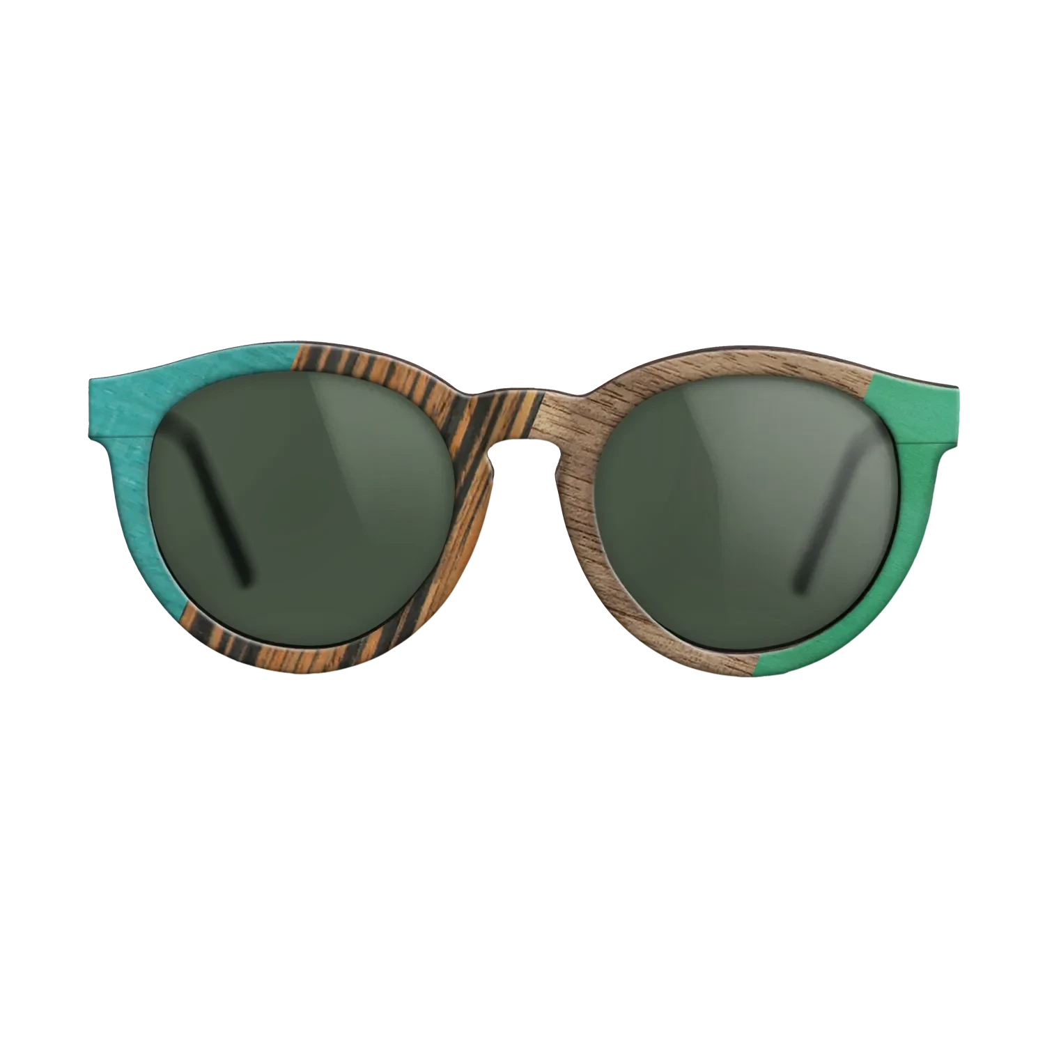 Fumed Oak,Walnut: Straight Grain,Poplar Dyed: Turquoise,Italian Ebony,Poplar Dyed: Green: Angle Cut - The Rebel - Round - SIRIS wood optic