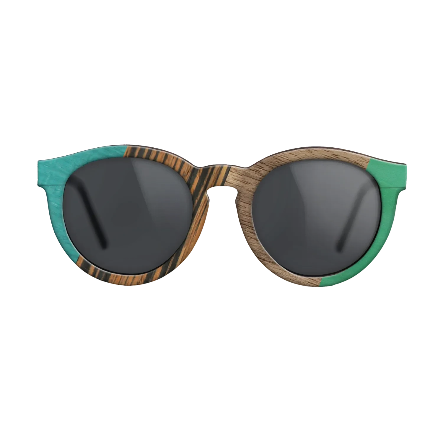 Fumed Oak,Walnut: Straight Grain,Poplar Dyed: Turquoise,Italian Ebony,Poplar Dyed: Green: Angle Cut - The Rebel - Round - SIRIS wood optic