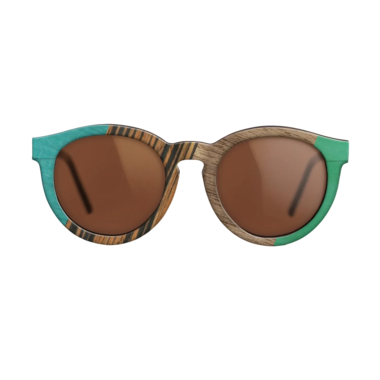 Fumed Oak,Walnut: Straight Grain,Poplar Dyed: Turquoise,Italian Ebony,Poplar Dyed: Green: Angle Cut - The Rebel - Round - SIRIS wood optic