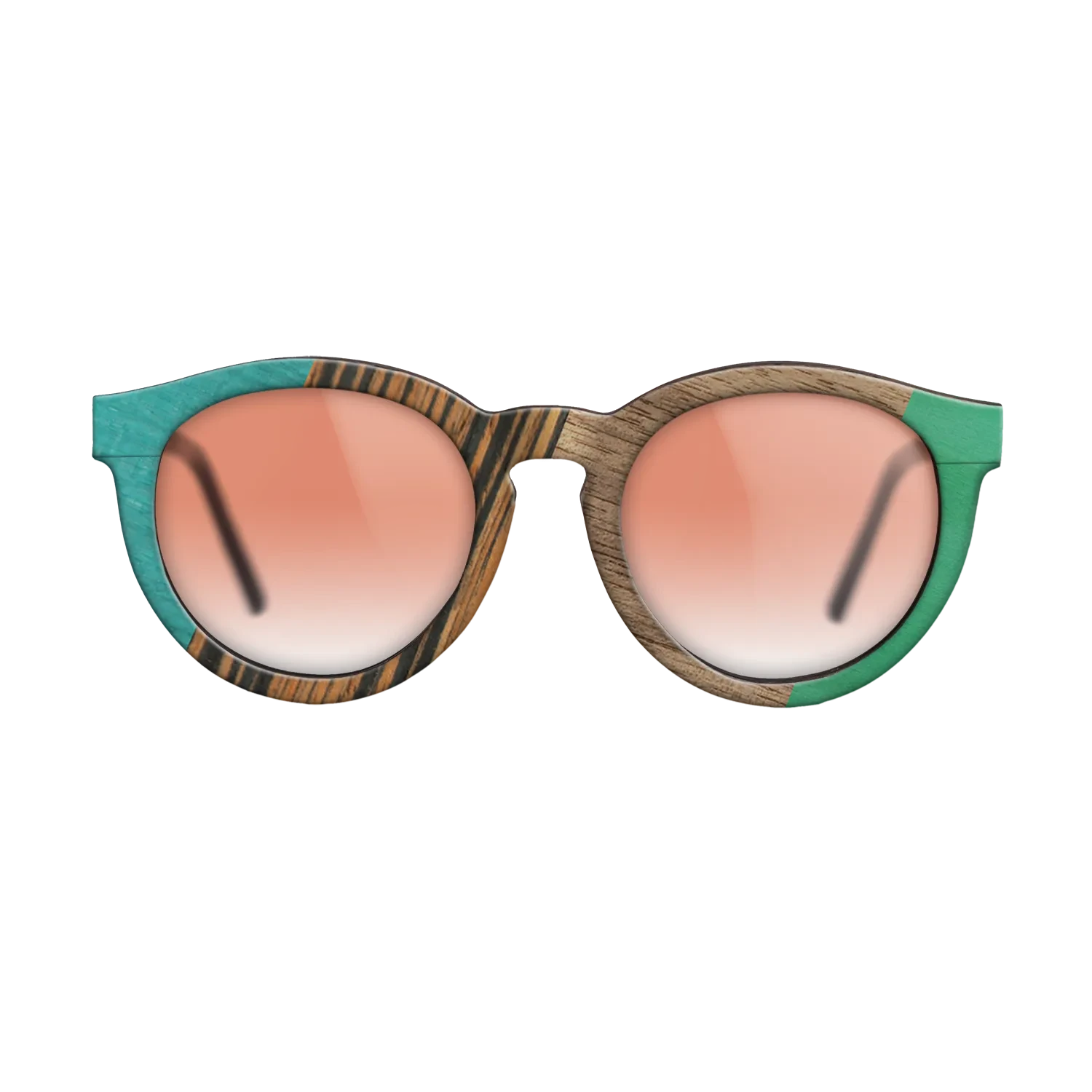 Fumed Oak,Walnut: Straight Grain,Poplar Dyed: Turquoise,Italian Ebony,Poplar Dyed: Green: Angle Cut - The Rebel - Round - SIRIS wood optic
