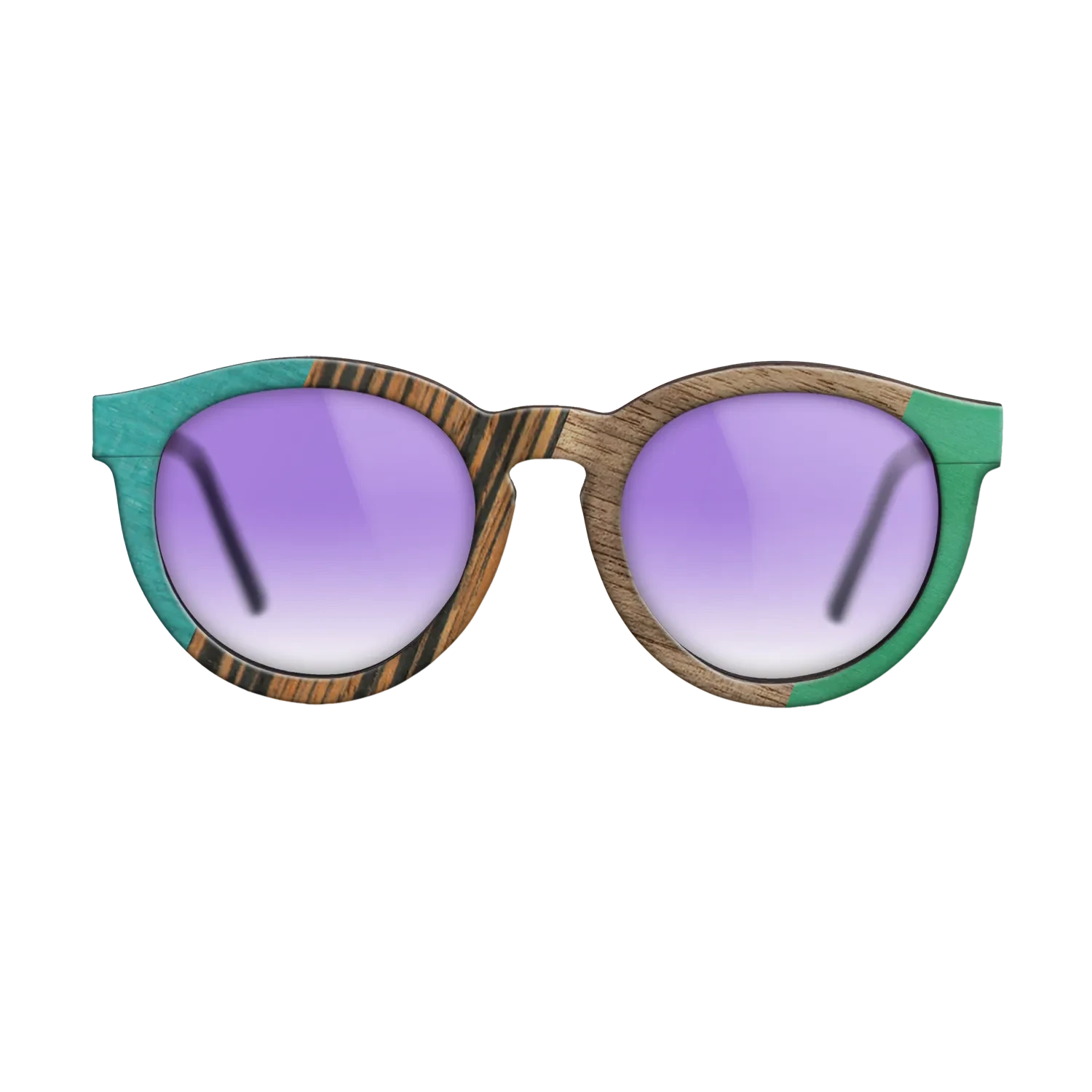 Fumed Oak,Walnut: Straight Grain,Poplar Dyed: Turquoise,Italian Ebony,Poplar Dyed: Green: Angle Cut - The Rebel - Round - SIRIS wood optic