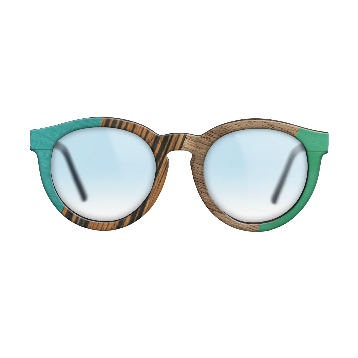 Fumed Oak,Walnut: Straight Grain,Poplar Dyed: Turquoise,Italian Ebony,Poplar Dyed: Green: Angle Cut - The Rebel - Round - SIRIS wood optic