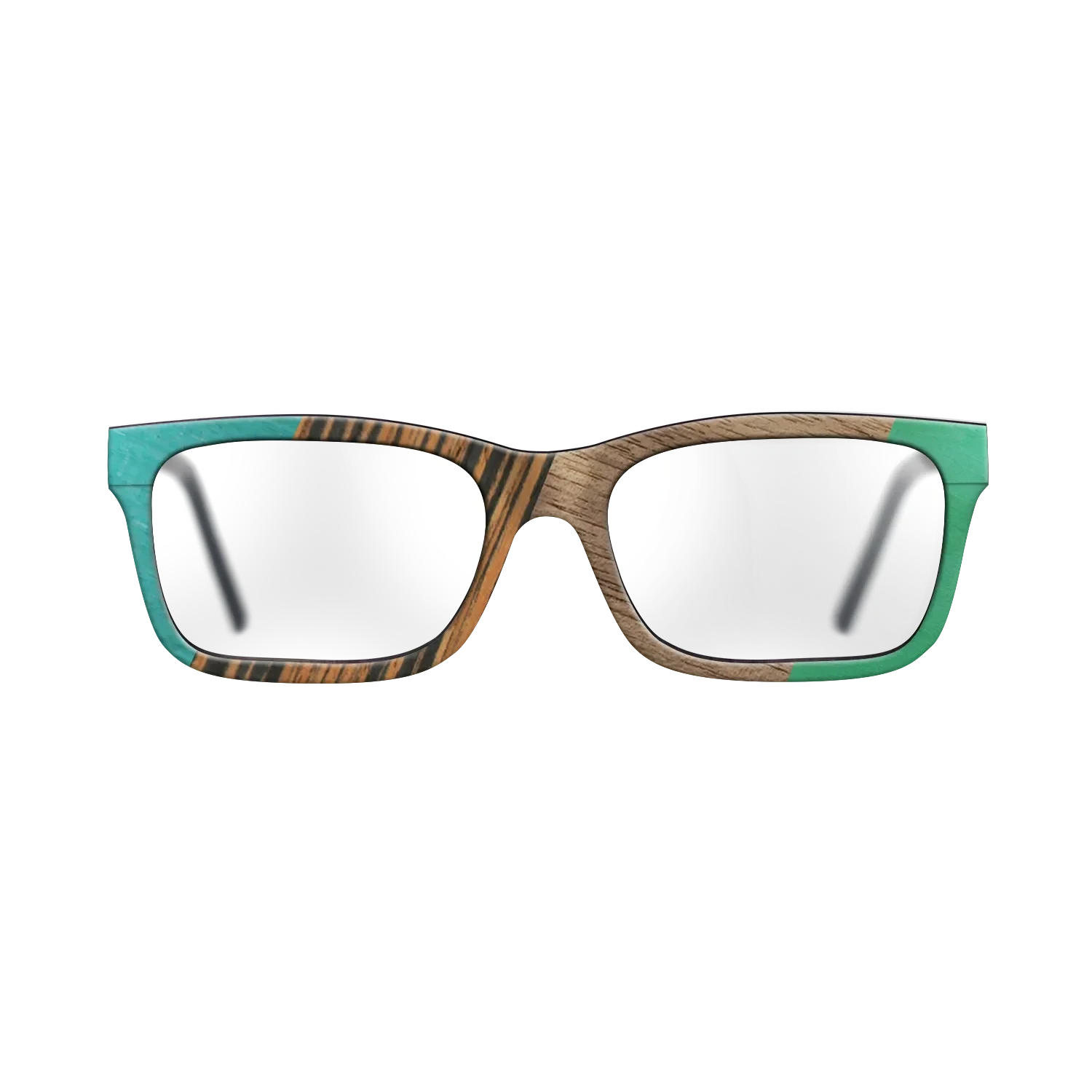 Fumed Oak,Walnut: Straight Grain,Poplar Dyed: Turquoise,Italian Ebony,Poplar Dyed: Green: Angle Cut - The Sage - Block - SIRIS wood optic