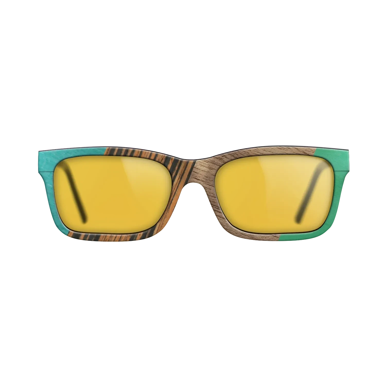 Fumed Oak,Walnut: Straight Grain,Poplar Dyed: Turquoise,Italian Ebony,Poplar Dyed: Green: Angle Cut - The Sage - Block - SIRIS wood optic