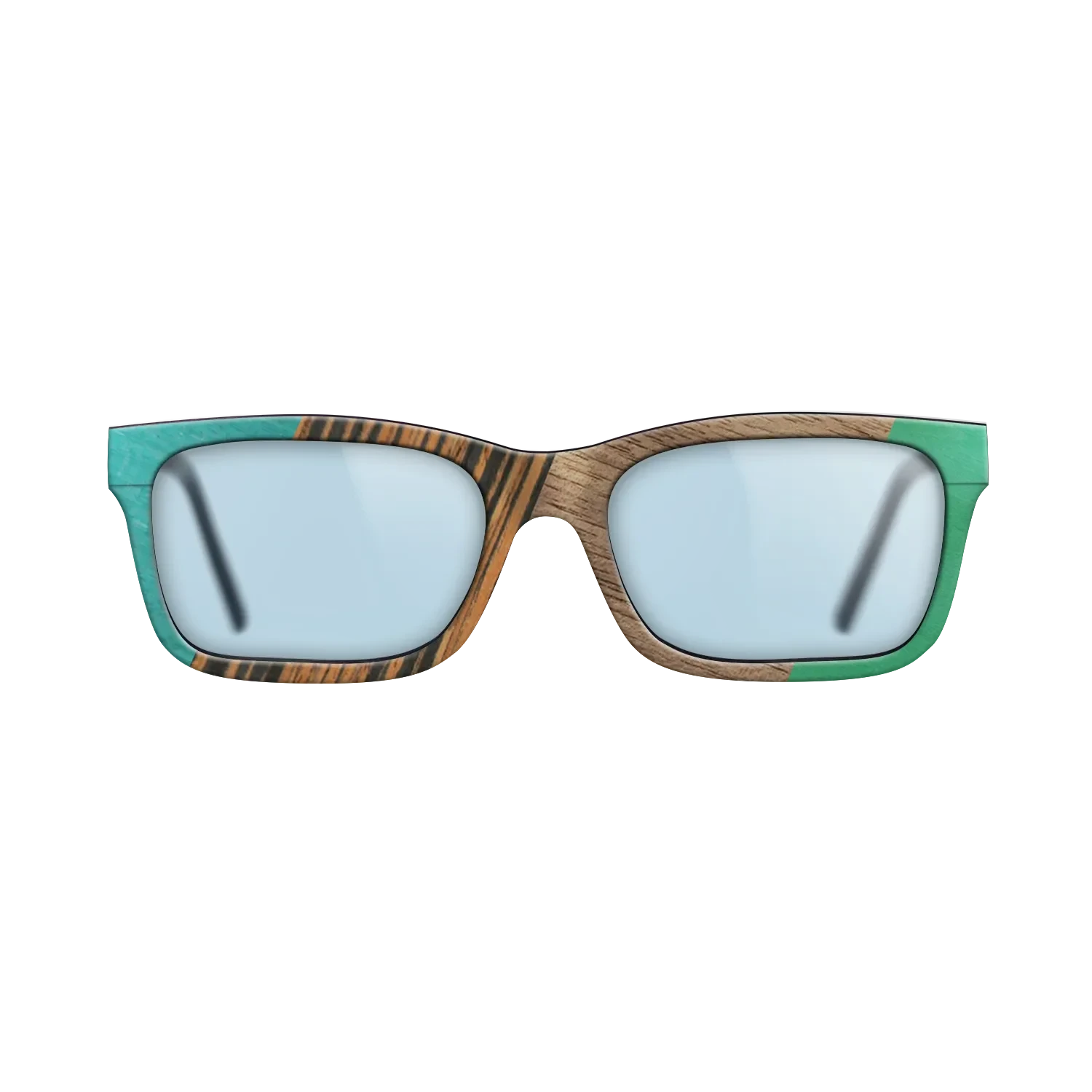 Fumed Oak,Walnut: Straight Grain,Poplar Dyed: Turquoise,Italian Ebony,Poplar Dyed: Green: Angle Cut - The Sage - Block - SIRIS wood optic