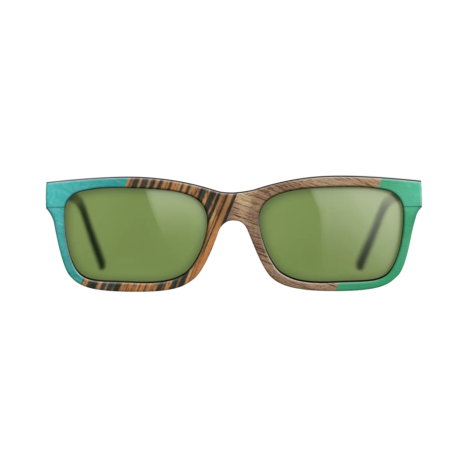 Fumed Oak,Walnut: Straight Grain,Poplar Dyed: Turquoise,Italian Ebony,Poplar Dyed: Green: Angle Cut - The Sage - Block - SIRIS wood optic