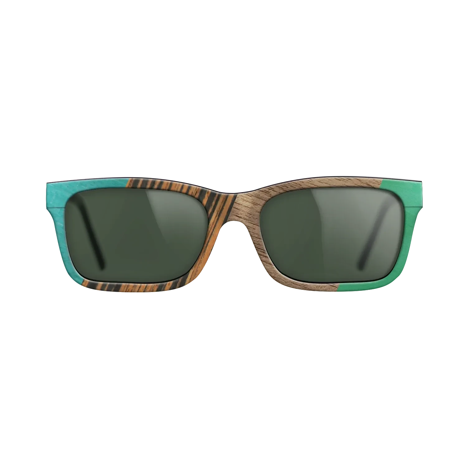 Fumed Oak,Walnut: Straight Grain,Poplar Dyed: Turquoise,Italian Ebony,Poplar Dyed: Green: Angle Cut - The Sage - Block - SIRIS wood optic
