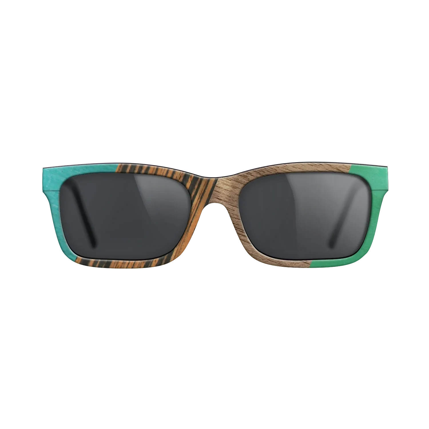 Fumed Oak,Walnut: Straight Grain,Poplar Dyed: Turquoise,Italian Ebony,Poplar Dyed: Green: Angle Cut - The Sage - Block - SIRIS wood optic
