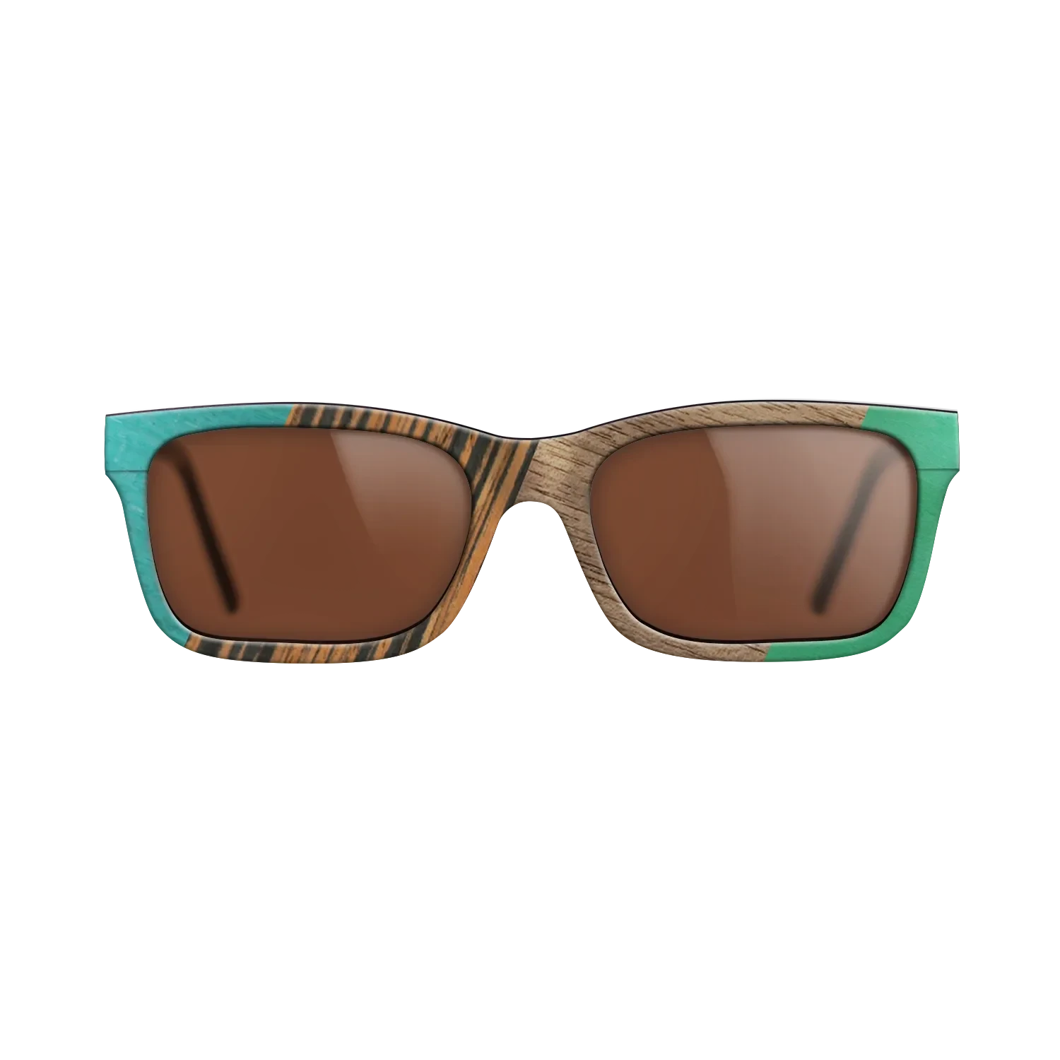 Fumed Oak,Walnut: Straight Grain,Poplar Dyed: Turquoise,Italian Ebony,Poplar Dyed: Green: Angle Cut - The Sage - Block - SIRIS wood optic