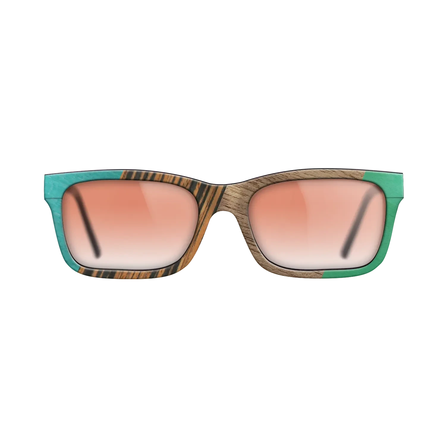 Fumed Oak,Walnut: Straight Grain,Poplar Dyed: Turquoise,Italian Ebony,Poplar Dyed: Green: Angle Cut - The Sage - Block - SIRIS wood optic