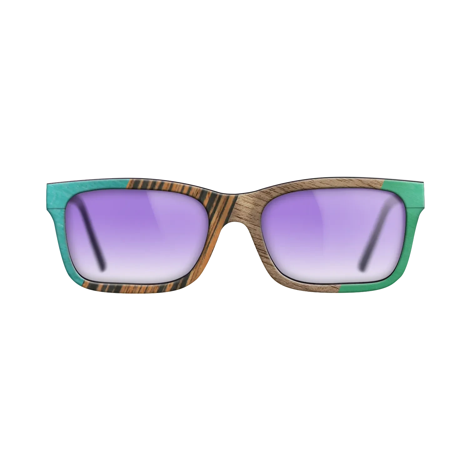 Fumed Oak,Walnut: Straight Grain,Poplar Dyed: Turquoise,Italian Ebony,Poplar Dyed: Green: Angle Cut - The Sage - Block - SIRIS wood optic