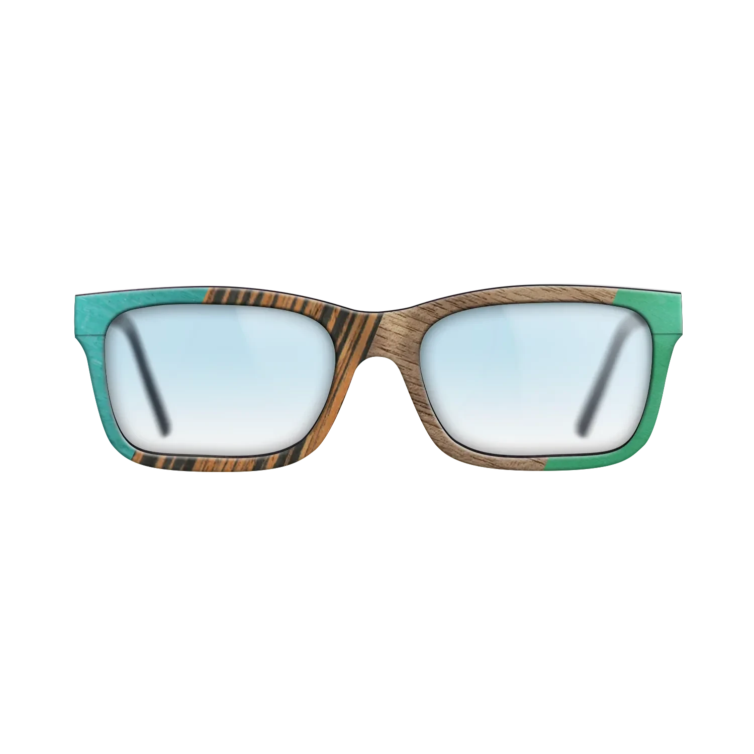 Fumed Oak,Walnut: Straight Grain,Poplar Dyed: Turquoise,Italian Ebony,Poplar Dyed: Green: Angle Cut - The Sage - Block - SIRIS wood optic