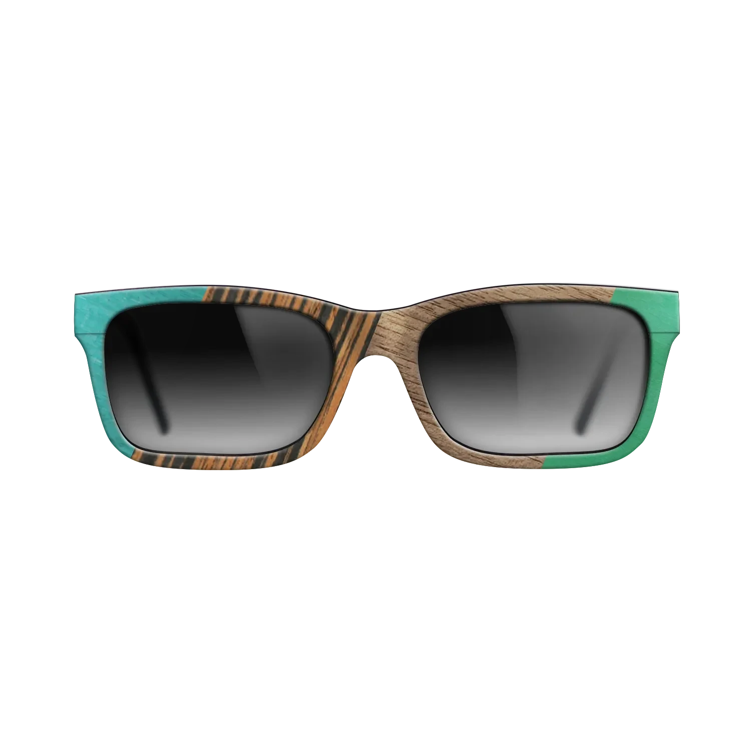 Fumed Oak,Walnut: Straight Grain,Poplar Dyed: Turquoise,Italian Ebony,Poplar Dyed: Green: Angle Cut - The Sage - Block - SIRIS wood optic