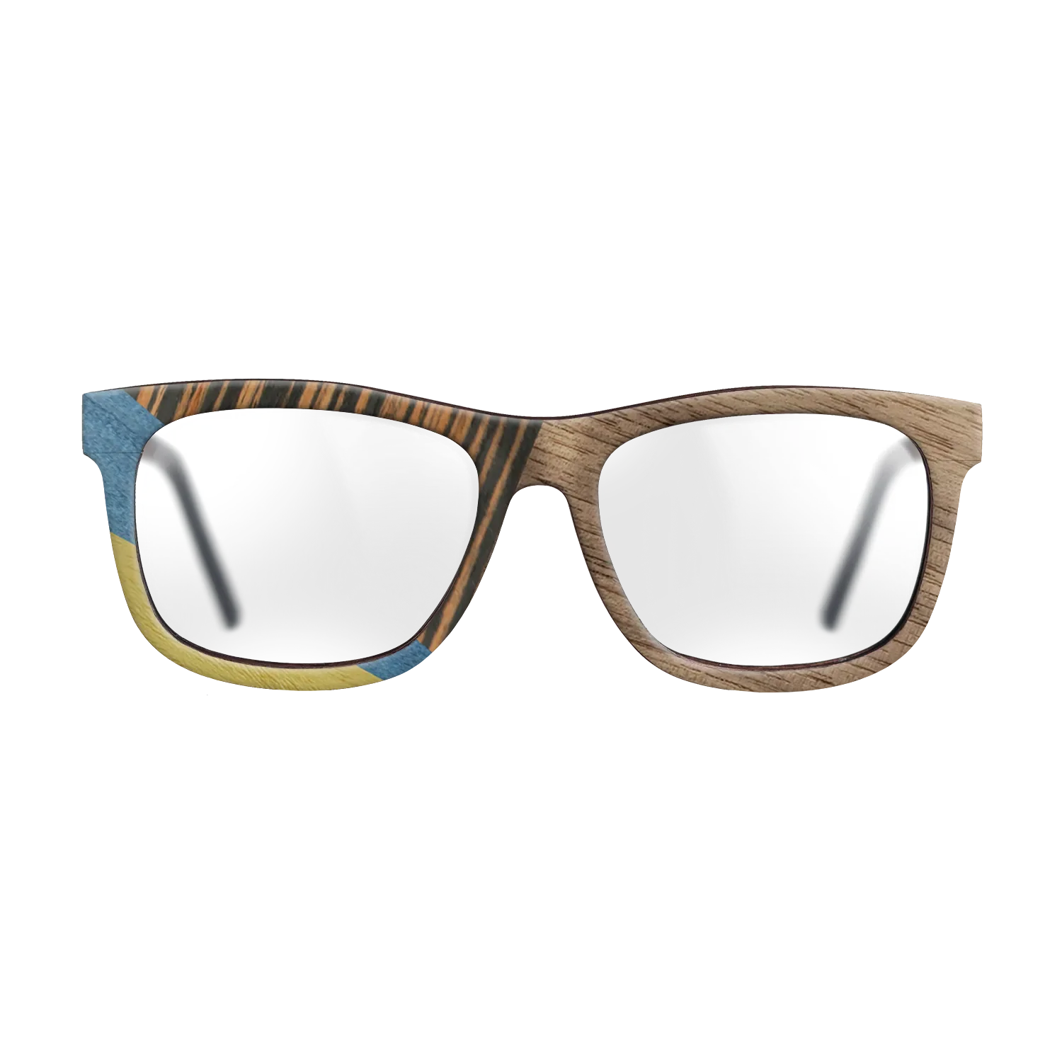 Fumed Oak,Walnut: Straight Grain,Poplar Dyed: Yellow,Poplar Dyed: Blue Denim,Italian Ebony: Mosaic - The Hero - Square - SIRIS wood optic