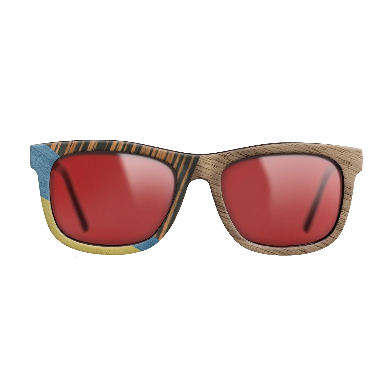 Fumed Oak,Walnut: Straight Grain,Poplar Dyed: Yellow,Poplar Dyed: Blue Denim,Italian Ebony: Mosaic - The Hero - Square - SIRIS wood optic