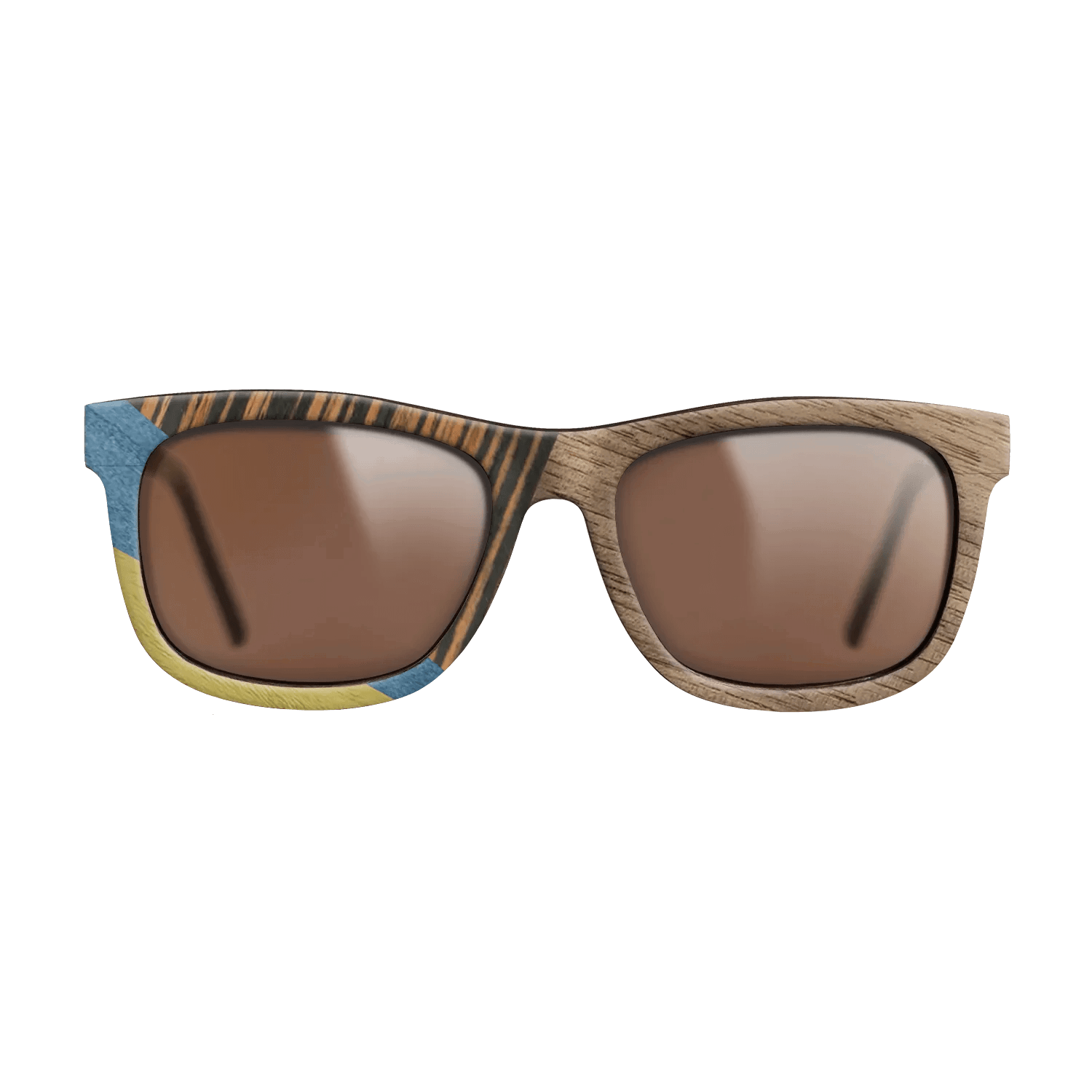 Fumed Oak,Walnut: Straight Grain,Poplar Dyed: Yellow,Poplar Dyed: Blue Denim,Italian Ebony: Mosaic - The Hero - Square - SIRIS wood optic