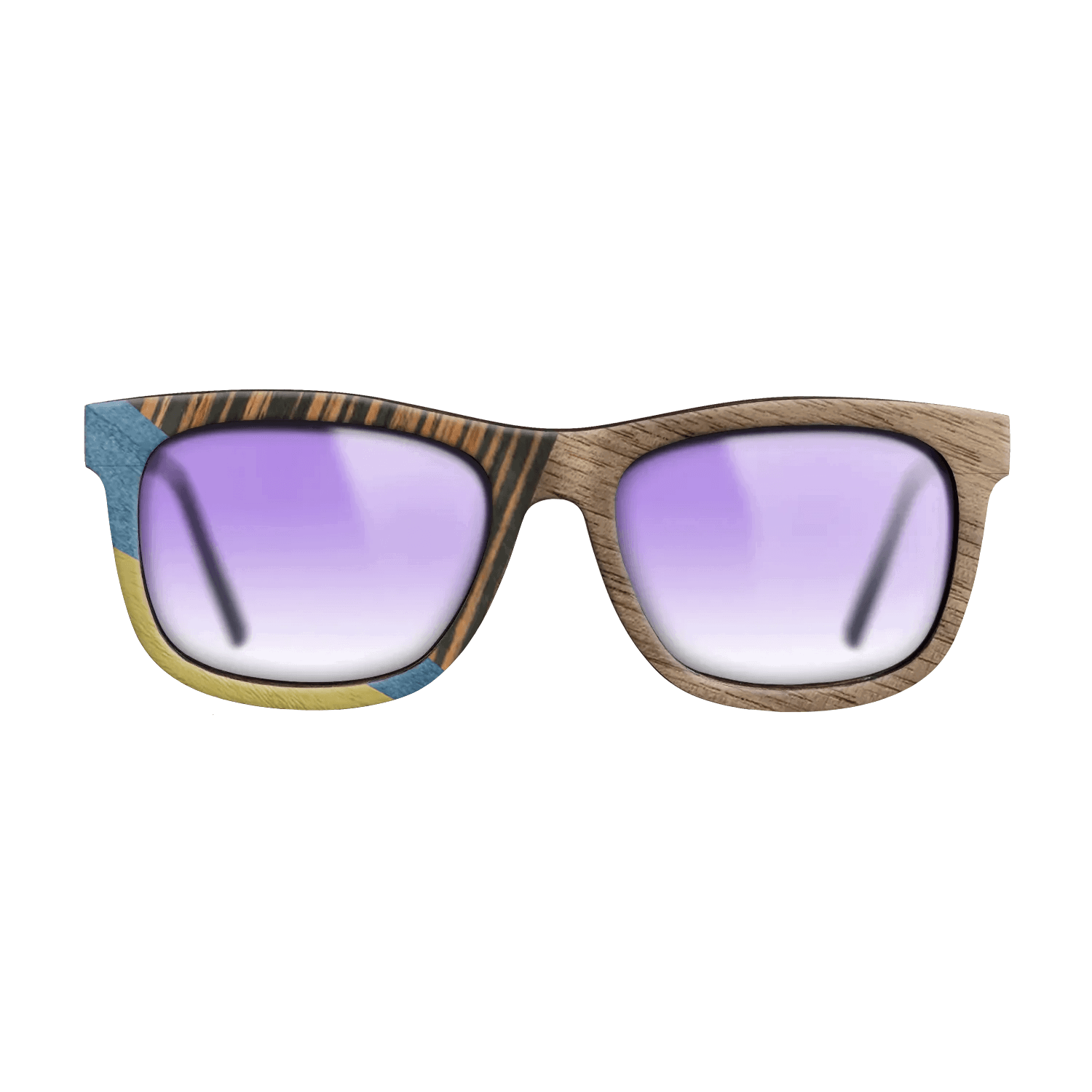 Fumed Oak,Walnut: Straight Grain,Poplar Dyed: Yellow,Poplar Dyed: Blue Denim,Italian Ebony: Mosaic - The Hero - Square - SIRIS wood optic