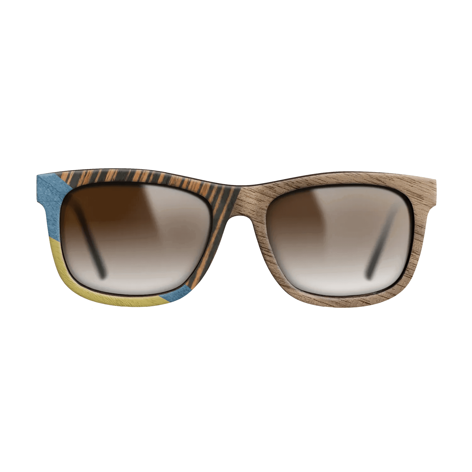 Fumed Oak,Walnut: Straight Grain,Poplar Dyed: Yellow,Poplar Dyed: Blue Denim,Italian Ebony: Mosaic - The Hero - Square - SIRIS wood optic