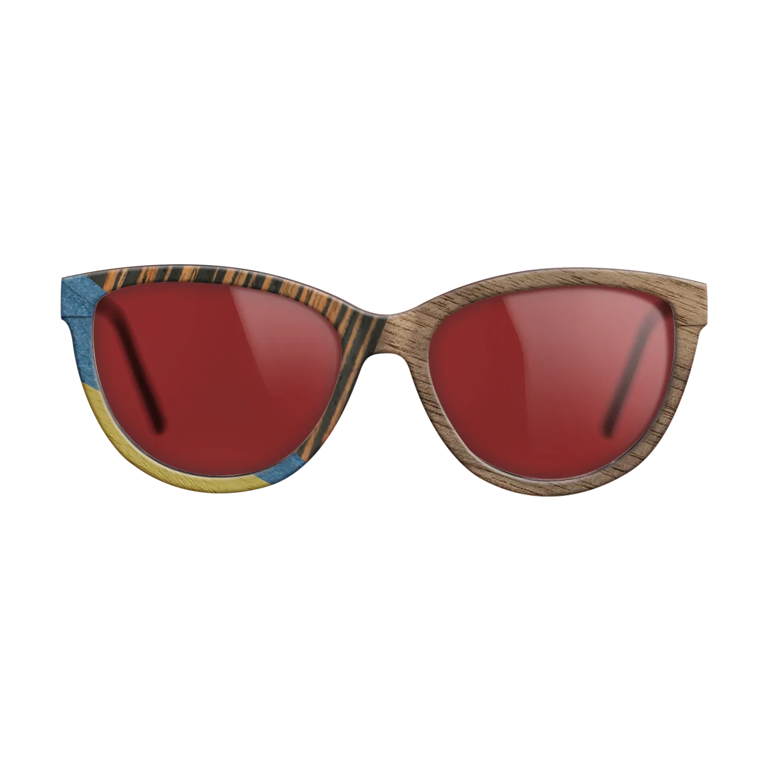 Fumed Oak,Walnut: Straight Grain,Poplar Dyed: Yellow,Poplar Dyed: Blue Denim,Italian Ebony: Mosaic - The Maiden - Cat - SIRIS wood optic