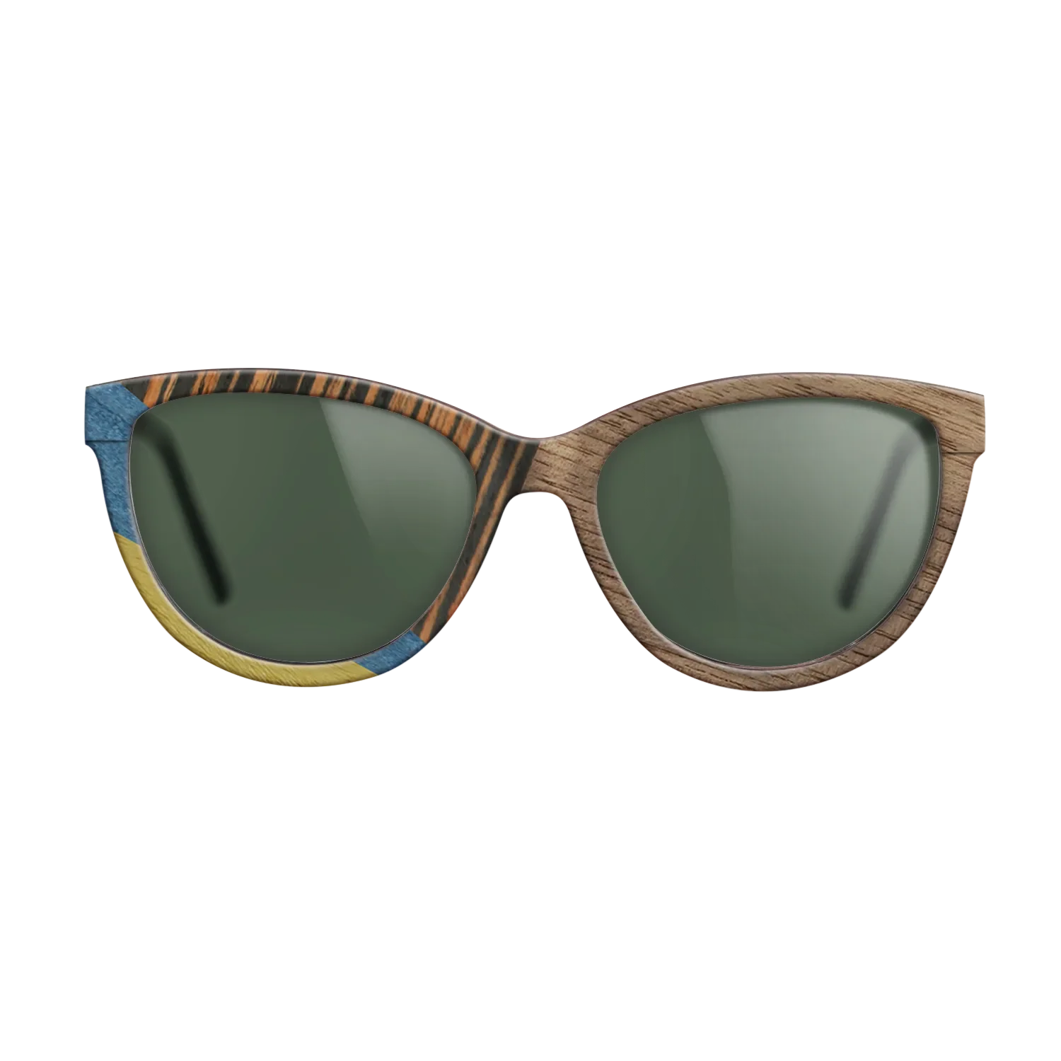 Fumed Oak,Walnut: Straight Grain,Poplar Dyed: Yellow,Poplar Dyed: Blue Denim,Italian Ebony: Mosaic - The Maiden - Cat - SIRIS wood optic