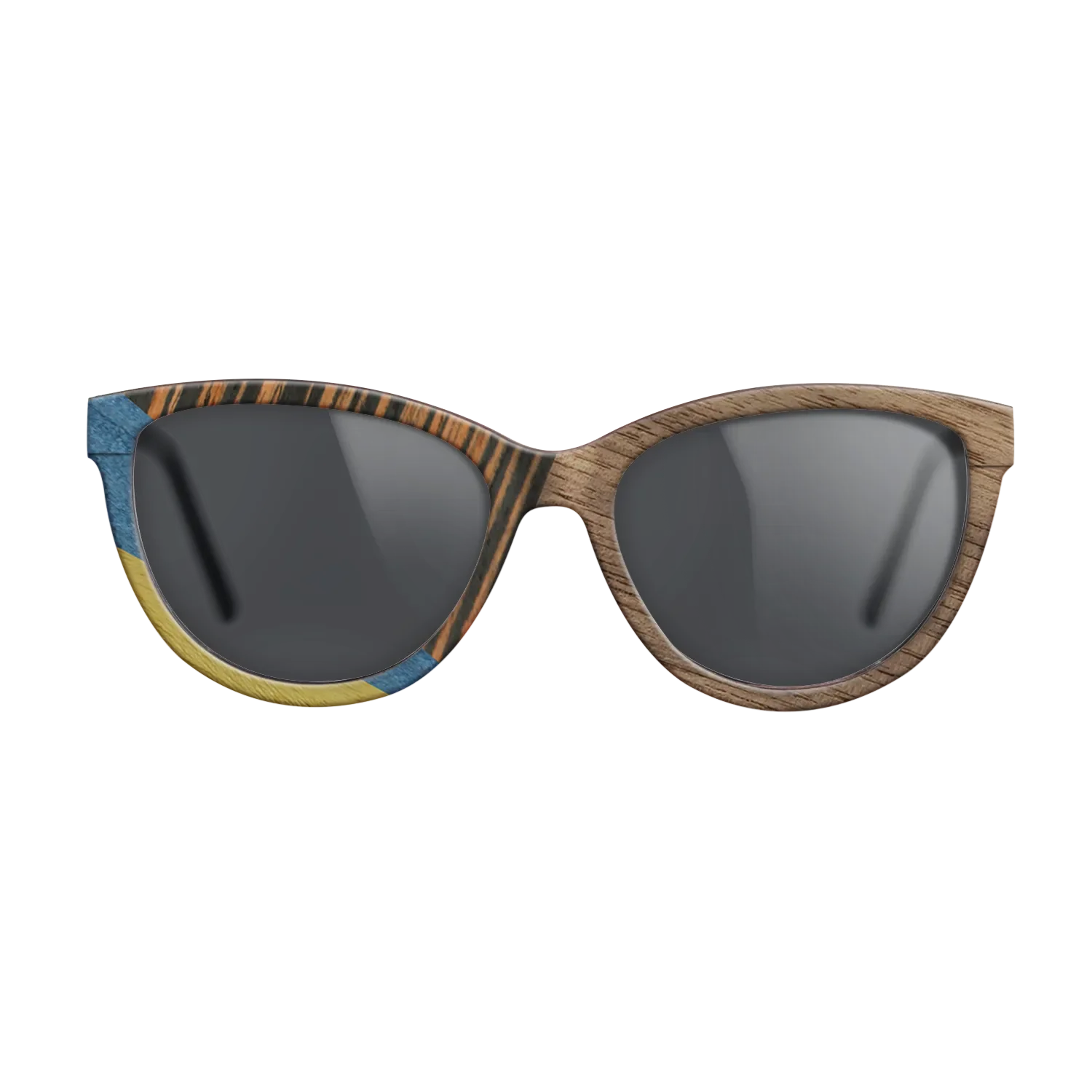 Fumed Oak,Walnut: Straight Grain,Poplar Dyed: Yellow,Poplar Dyed: Blue Denim,Italian Ebony: Mosaic - The Maiden - Cat - SIRIS wood optic