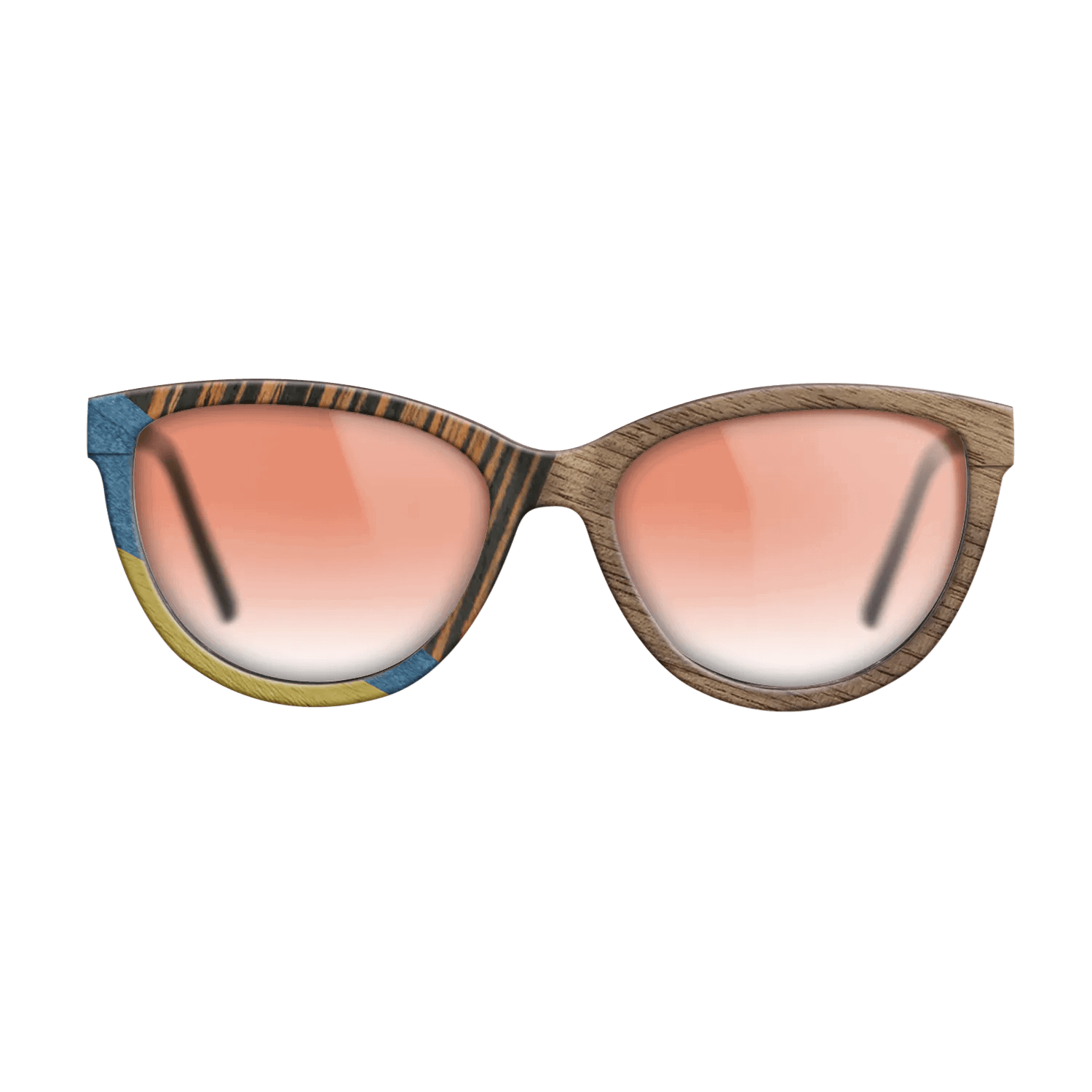 Fumed Oak,Walnut: Straight Grain,Poplar Dyed: Yellow,Poplar Dyed: Blue Denim,Italian Ebony: Mosaic - The Maiden - Cat - SIRIS wood optic