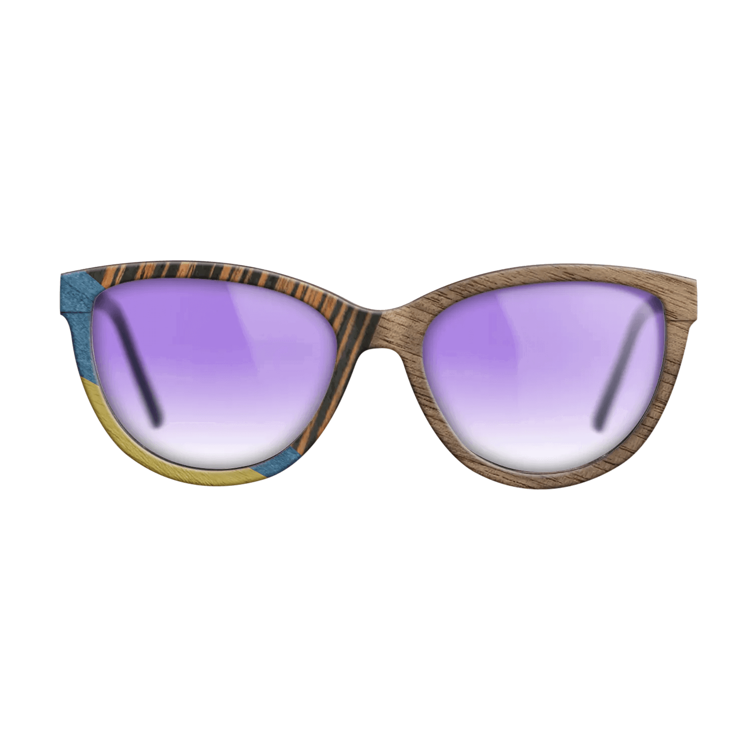 Fumed Oak,Walnut: Straight Grain,Poplar Dyed: Yellow,Poplar Dyed: Blue Denim,Italian Ebony: Mosaic - The Maiden - Cat - SIRIS wood optic