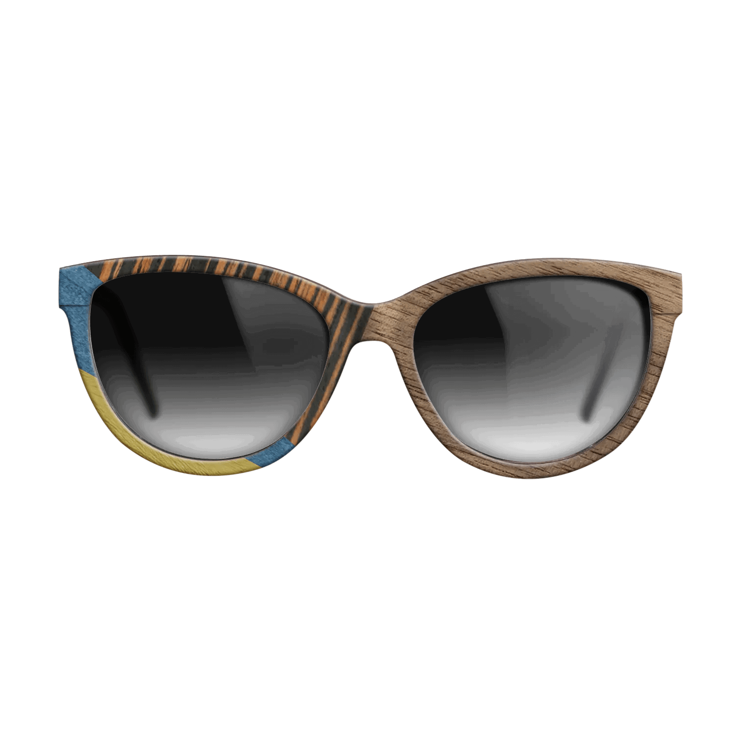 Fumed Oak,Walnut: Straight Grain,Poplar Dyed: Yellow,Poplar Dyed: Blue Denim,Italian Ebony: Mosaic - The Maiden - Cat - SIRIS wood optic