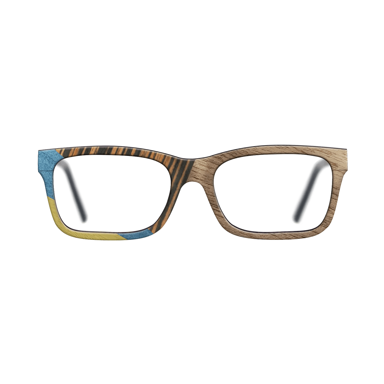 Fumed Oak,Walnut: Straight Grain,Poplar Dyed: Yellow,Poplar Dyed: Blue Denim,Italian Ebony: Mosaic - The Sage - Rectangle - SIRIS wood optic