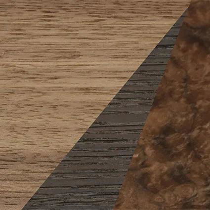 Fumed Oak,Walnut: Straight Grain,Walnut Burl: Angle Cut - The Rebel - Round - SIRIS wood optic