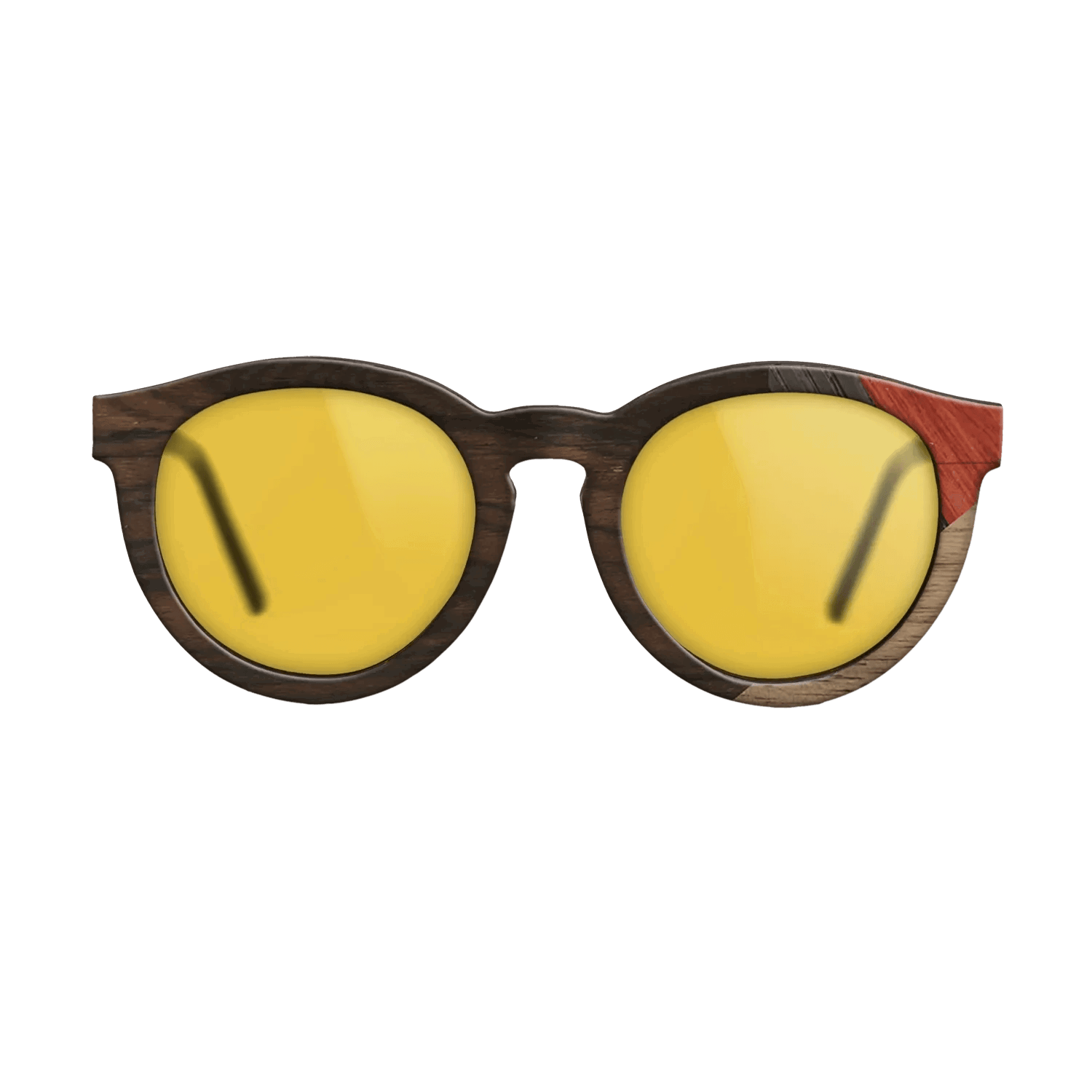 Fumed Oak,Walnut: Straight Grain,Ziricote Dark Quartered,Poplar Dyed: Red: Mosaic - The Rebel - Round - 729 - SIRIS wood optic