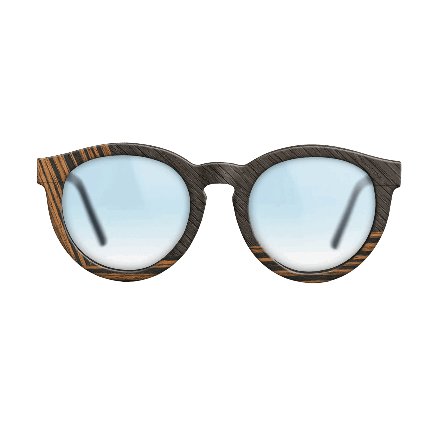 Fumed Oak,Ziricote Dark Quartered,Italian Ebony: Angle Cut - The Rebel - Round - 1552 - SIRIS wood optic
