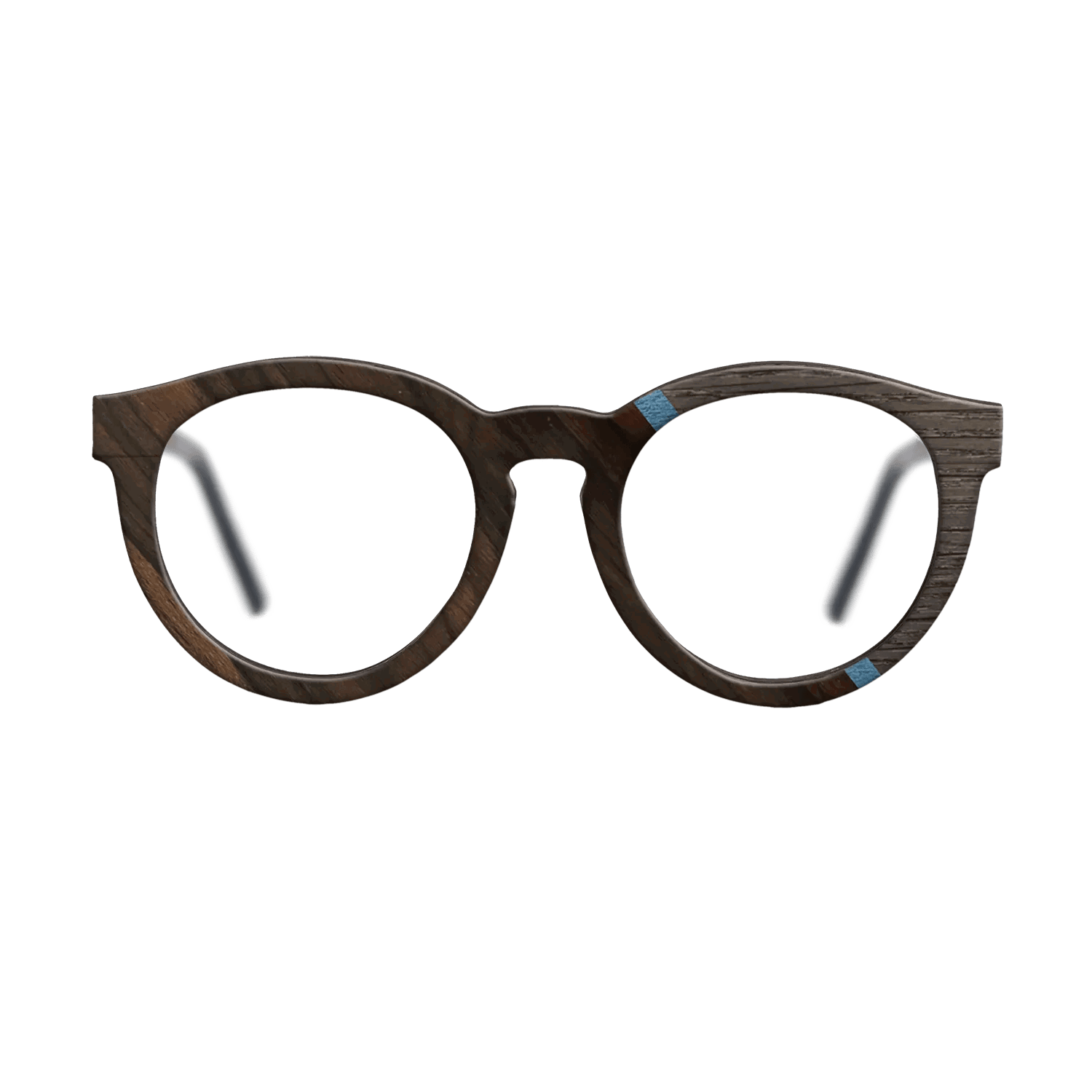 Fumed Oak,Ziricote Dark Quartered,Poplar Dyed: Blue Denim,Royal White Ebony: Angle Cut - The Rebel - Round - 740 - SIRIS wood optic