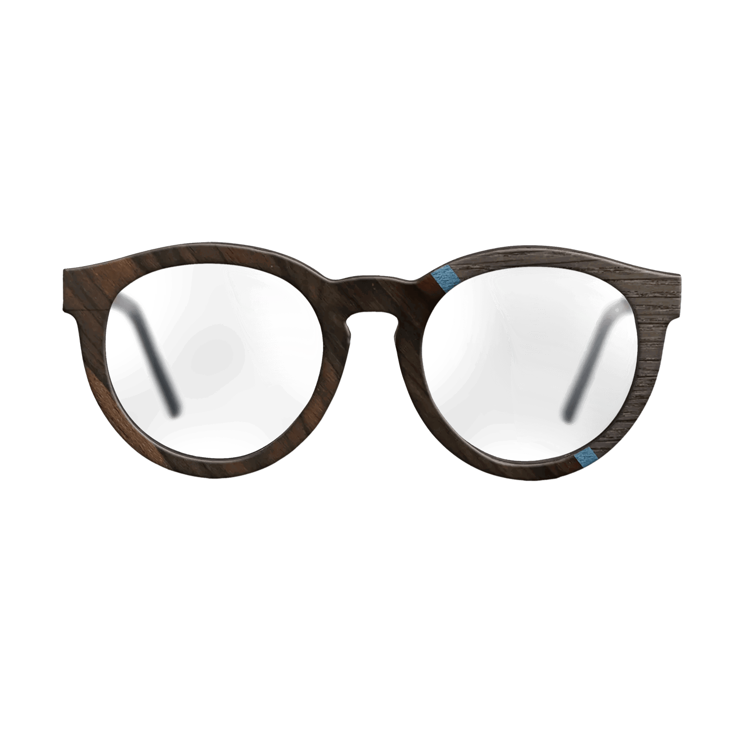 Fumed Oak,Ziricote Dark Quartered,Poplar Dyed: Blue Denim,Royal White Ebony: Angle Cut - The Rebel - Round - 740 - SIRIS wood optic