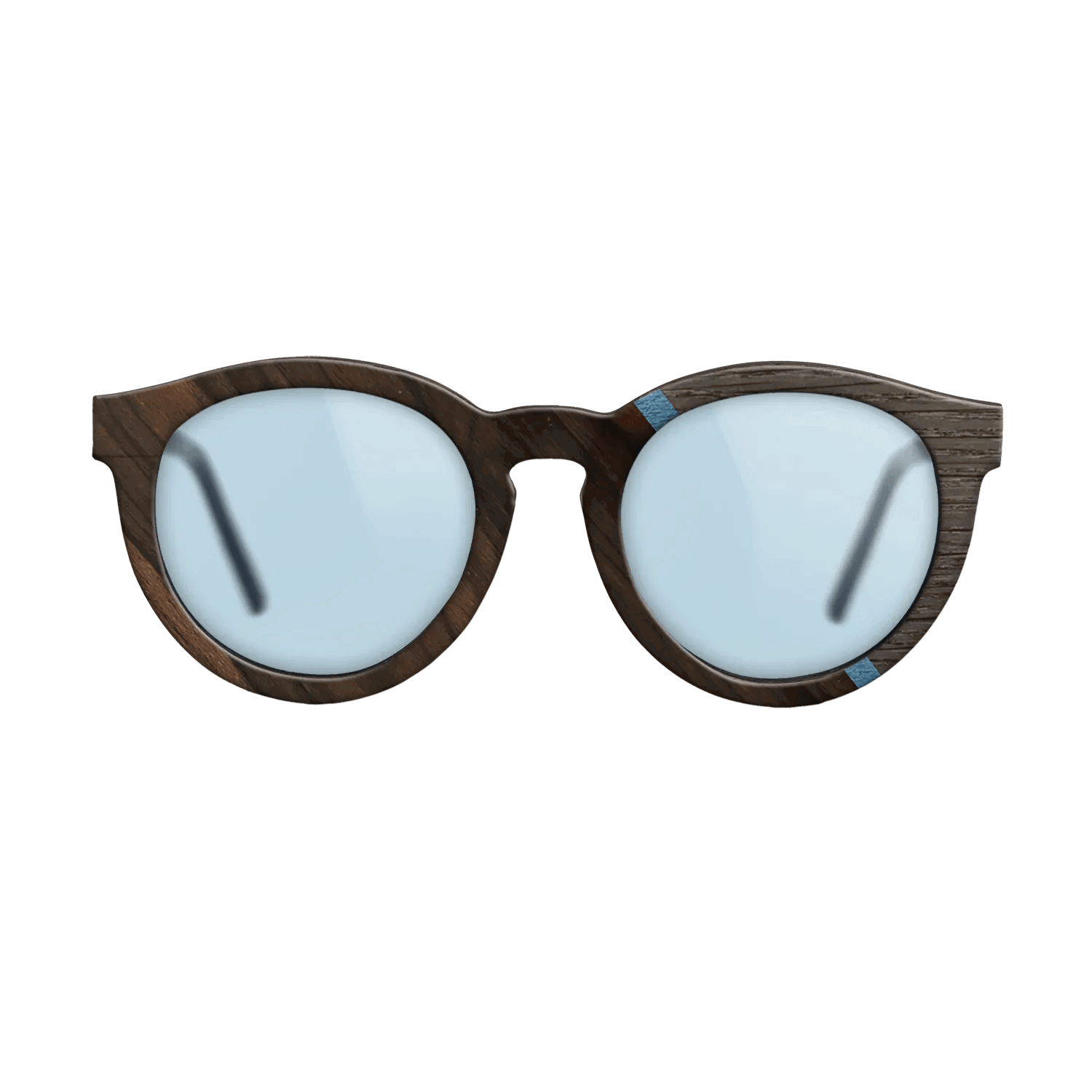 Fumed Oak,Ziricote Dark Quartered,Poplar Dyed: Blue Denim,Royal White Ebony: Angle Cut - The Rebel - Round - 740 - SIRIS wood optic