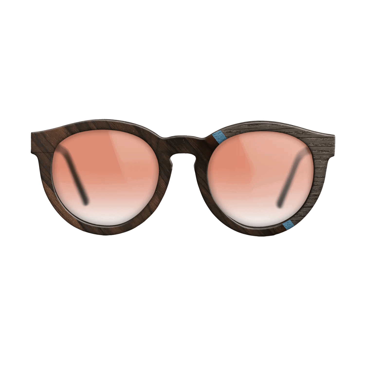 Fumed Oak,Ziricote Dark Quartered,Poplar Dyed: Blue Denim,Royal White Ebony: Angle Cut - The Rebel - Round - 740 - SIRIS wood optic