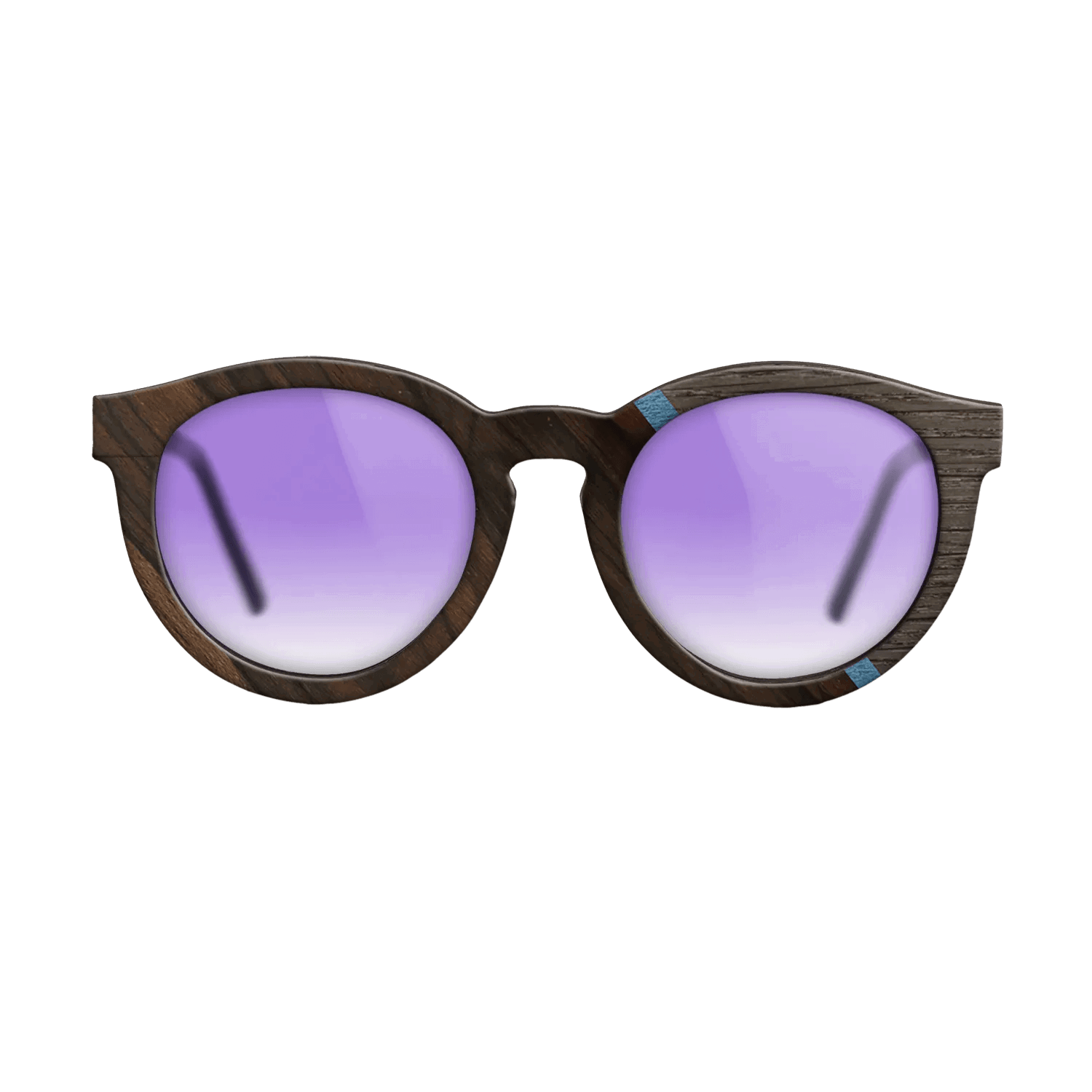 Fumed Oak,Ziricote Dark Quartered,Poplar Dyed: Blue Denim,Royal White Ebony: Angle Cut - The Rebel - Round - 740 - SIRIS wood optic