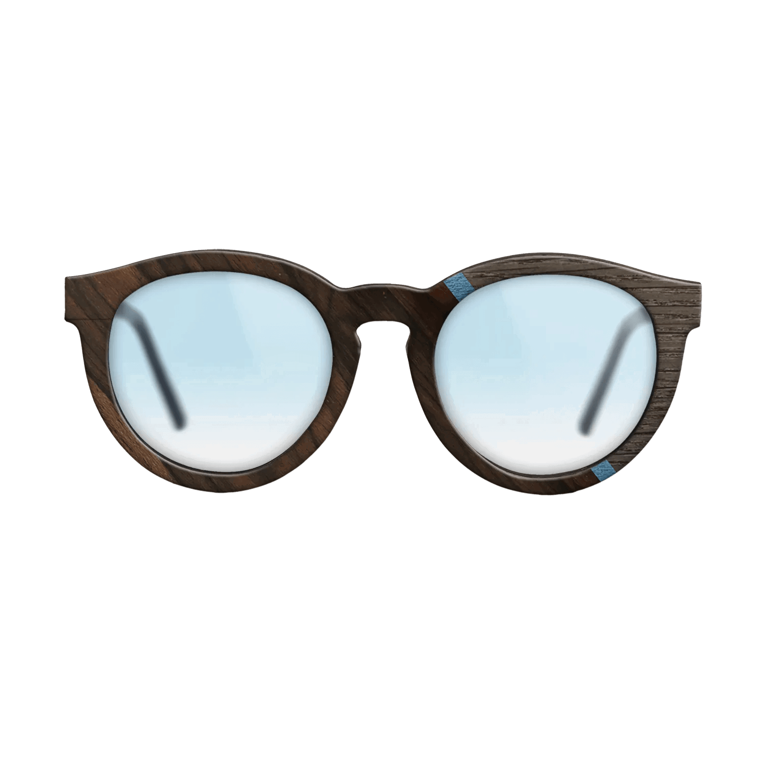 Fumed Oak,Ziricote Dark Quartered,Poplar Dyed: Blue Denim,Royal White Ebony: Angle Cut - The Rebel - Round - 740 - SIRIS wood optic