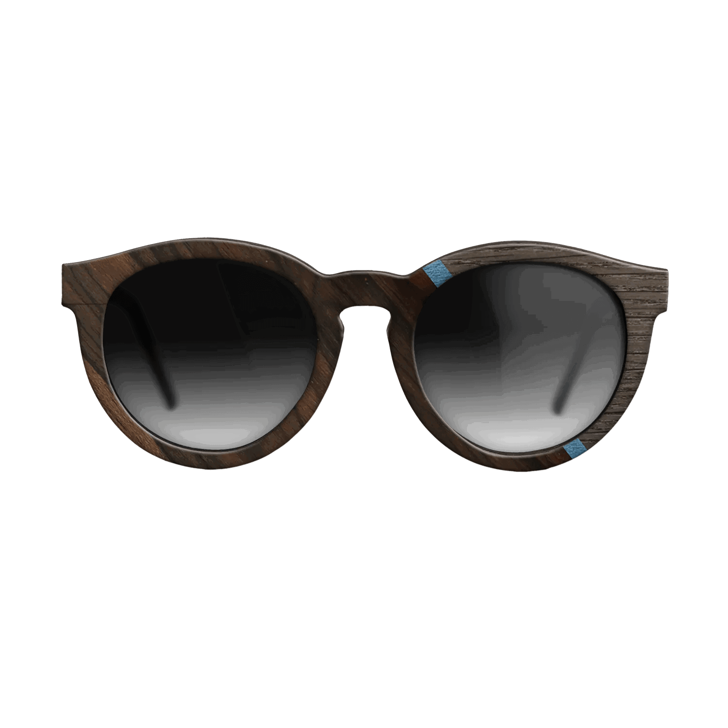 Fumed Oak,Ziricote Dark Quartered,Poplar Dyed: Blue Denim,Royal White Ebony: Angle Cut - The Rebel - Round - 740 - SIRIS wood optic