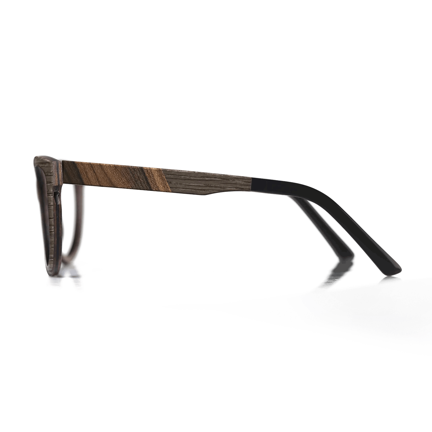 Fumed Oak,Ziricote Dark Quartered,Poplar Dyed: Blue Denim,Royal White Ebony: Angle Cut - The Sage - Rectangle - 740 - SIRIS wood optic