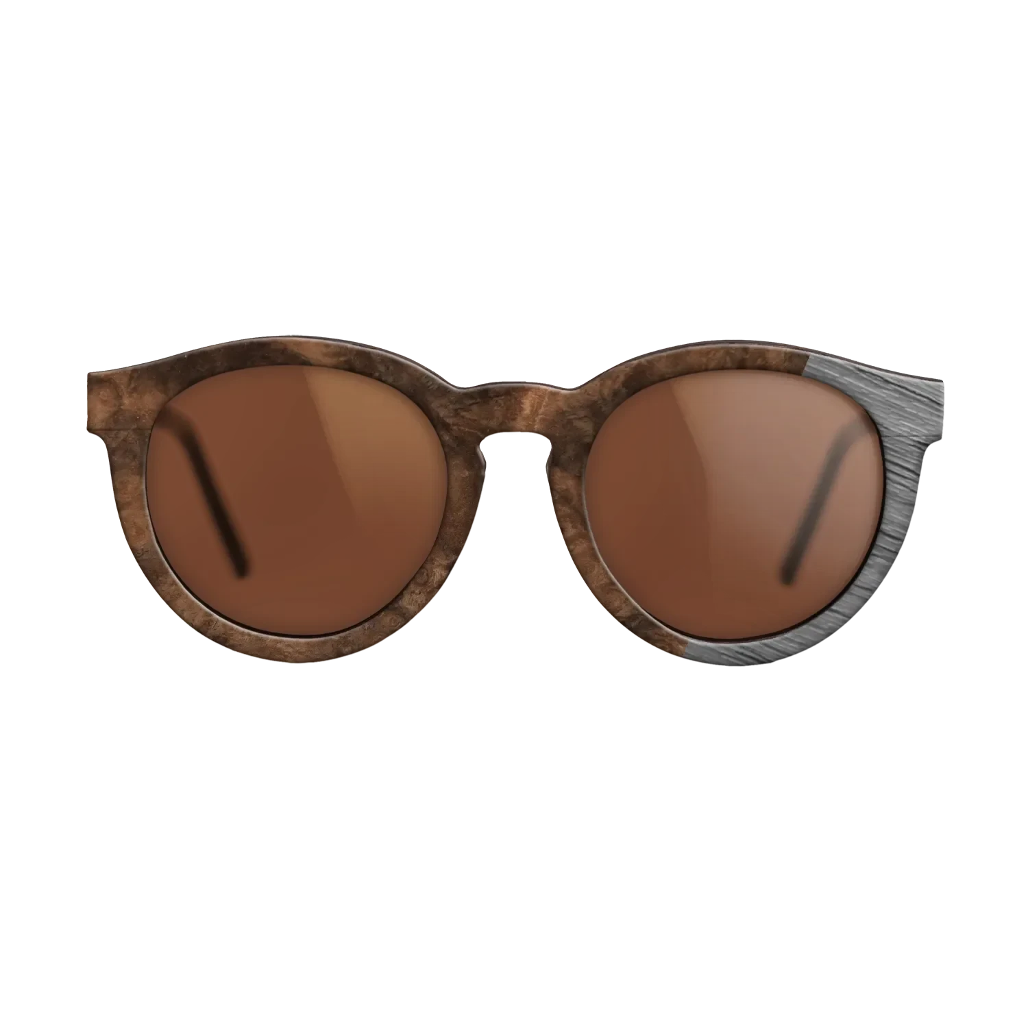 Walnut Burl,Poplar Dyed: Grey: Dicut - The Rebel - Round - SIRIS wood optic