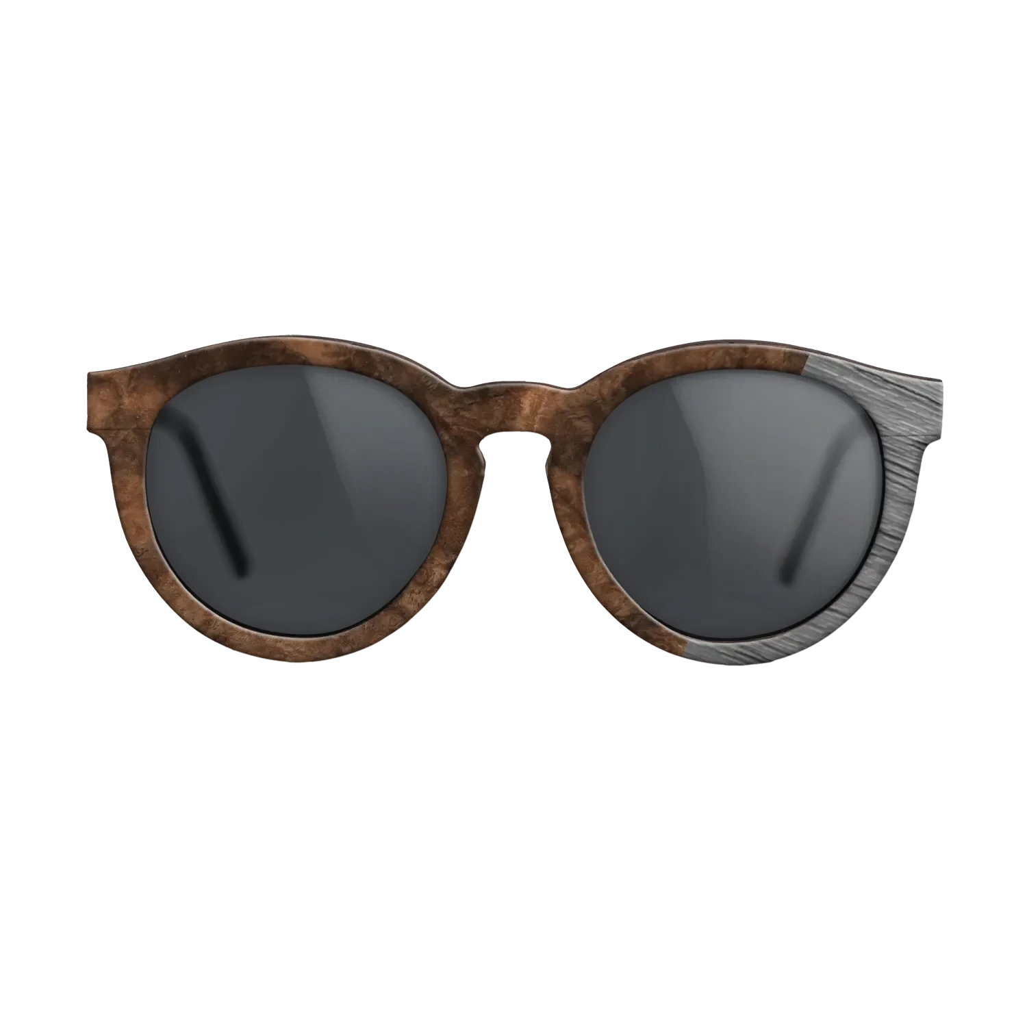 Walnut Burl,Poplar Dyed: Grey: Dicut - The Rebel - Round - SIRIS wood optic